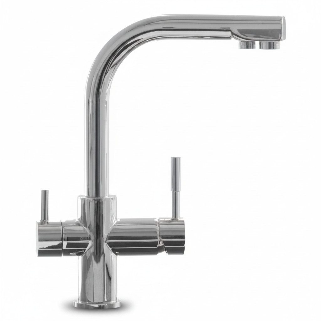 Alvito Wasserhahn-Wasserfilter, 3-Wege-Hahn Wasserhahn Chrom-Optik Premium Design Umkehrosmose