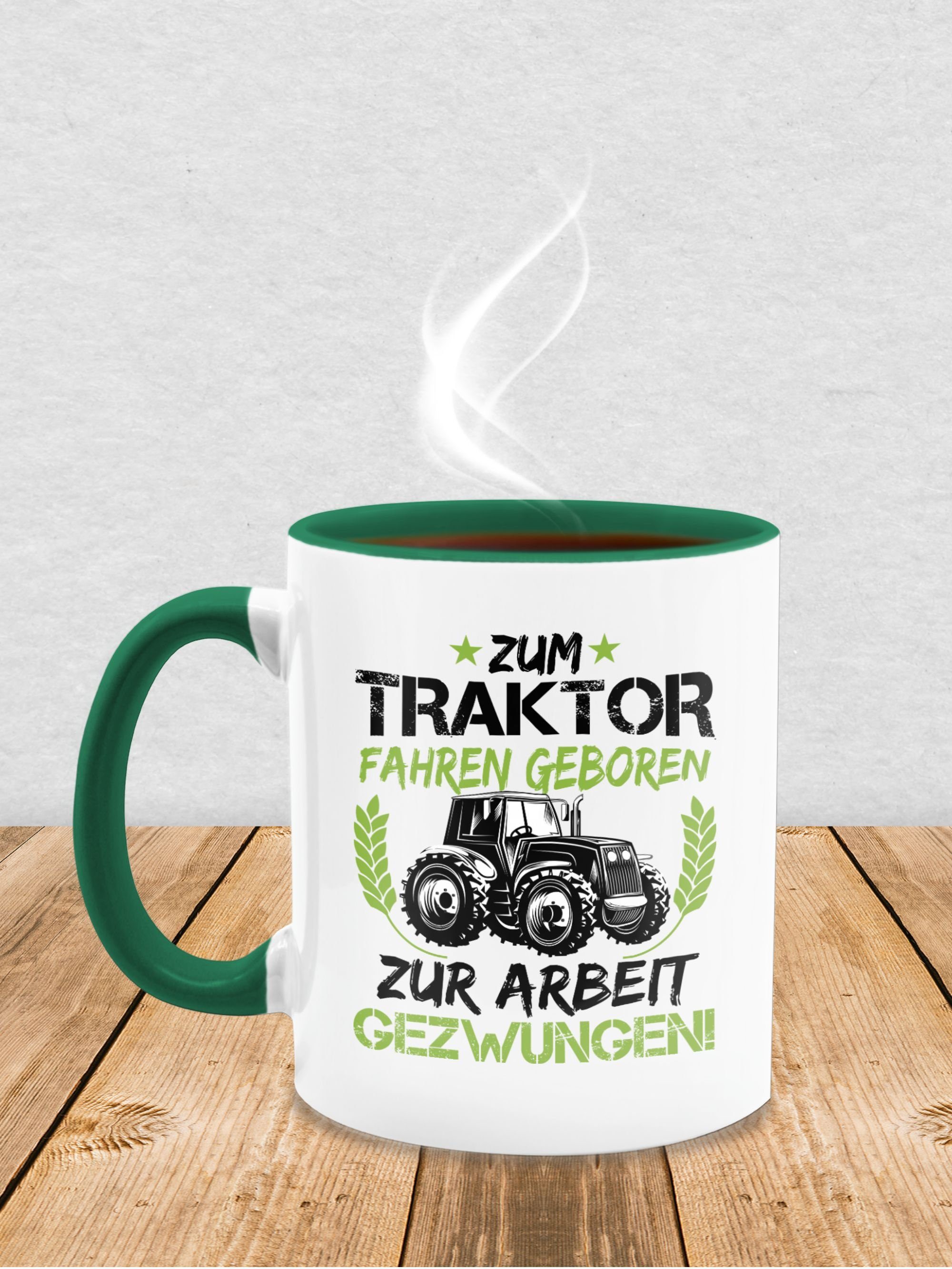Petrolgrün - Shirtracer Tasse geboren Traktor Keramik, 1 grün/schwarz, Traktor fahren Zum
