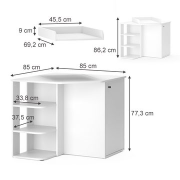 Livinity® Wickelkommode Eckwickelkommode Kristian Weiß