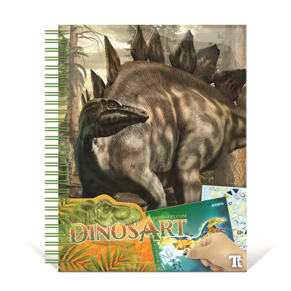 Dinos Art Stickerbuch Stickern nach Zahlen, Stickerbilder für Dinosaurier-Fans Kreativset