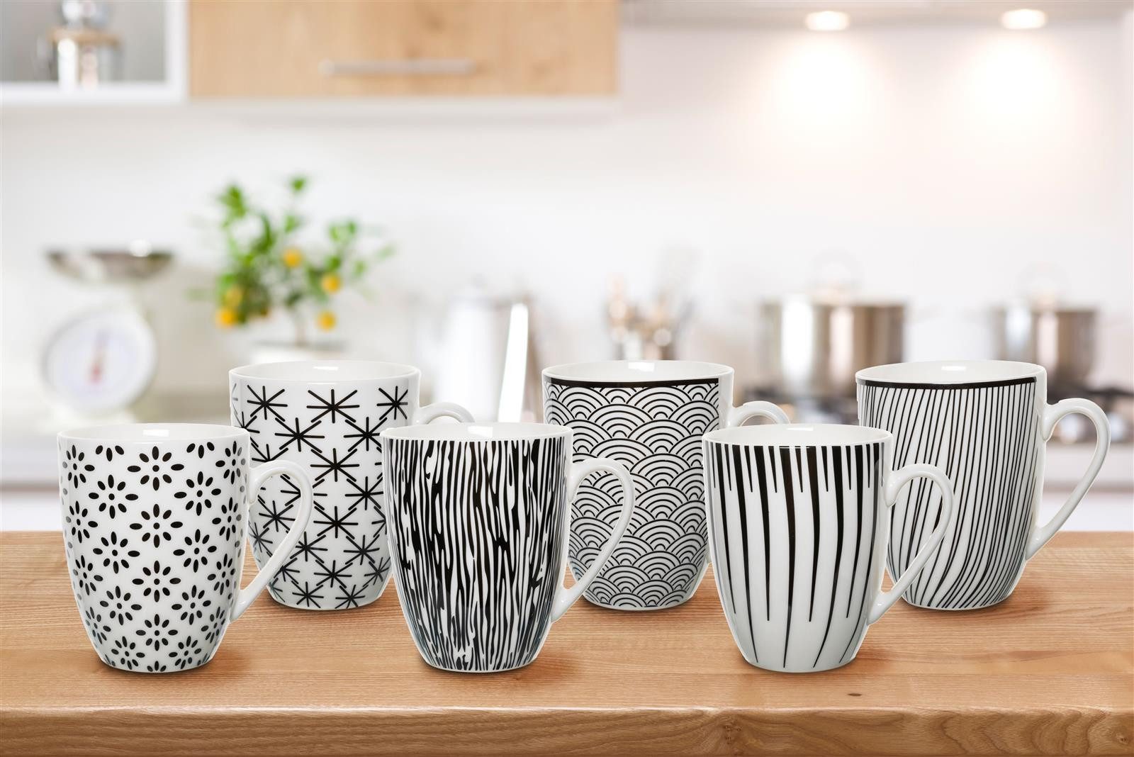 astor24 Aufbewahrungsbox Kaffeebecher Kaffeetasse Kaffeetassen Kaffeepott (Set, 6 St., 6 Tassen), 6-teilig