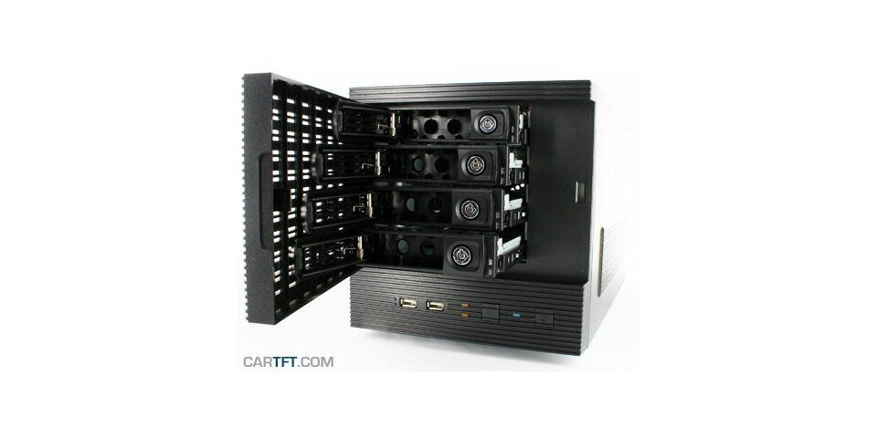 MiniPC.de PC-Gehäuse CFI A-7879 V2 Mini-ITX Gehäuse (4x 3.5" NAS, 1x 2.5",  Hot-Plug, 1x