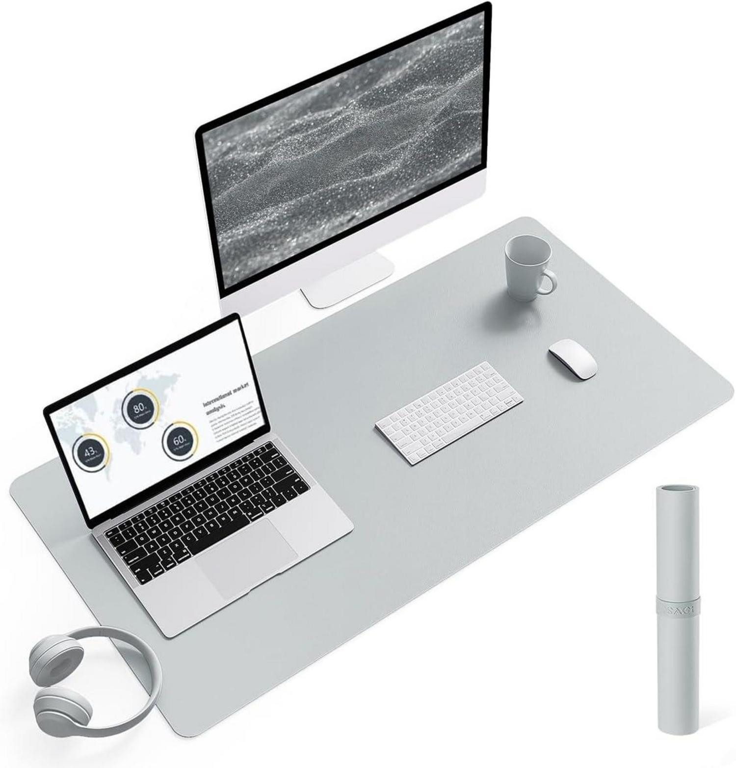 Mauspad Schreibtischunterlage Mauspad Leder Rutschfestes Wildleder Büro Laptop