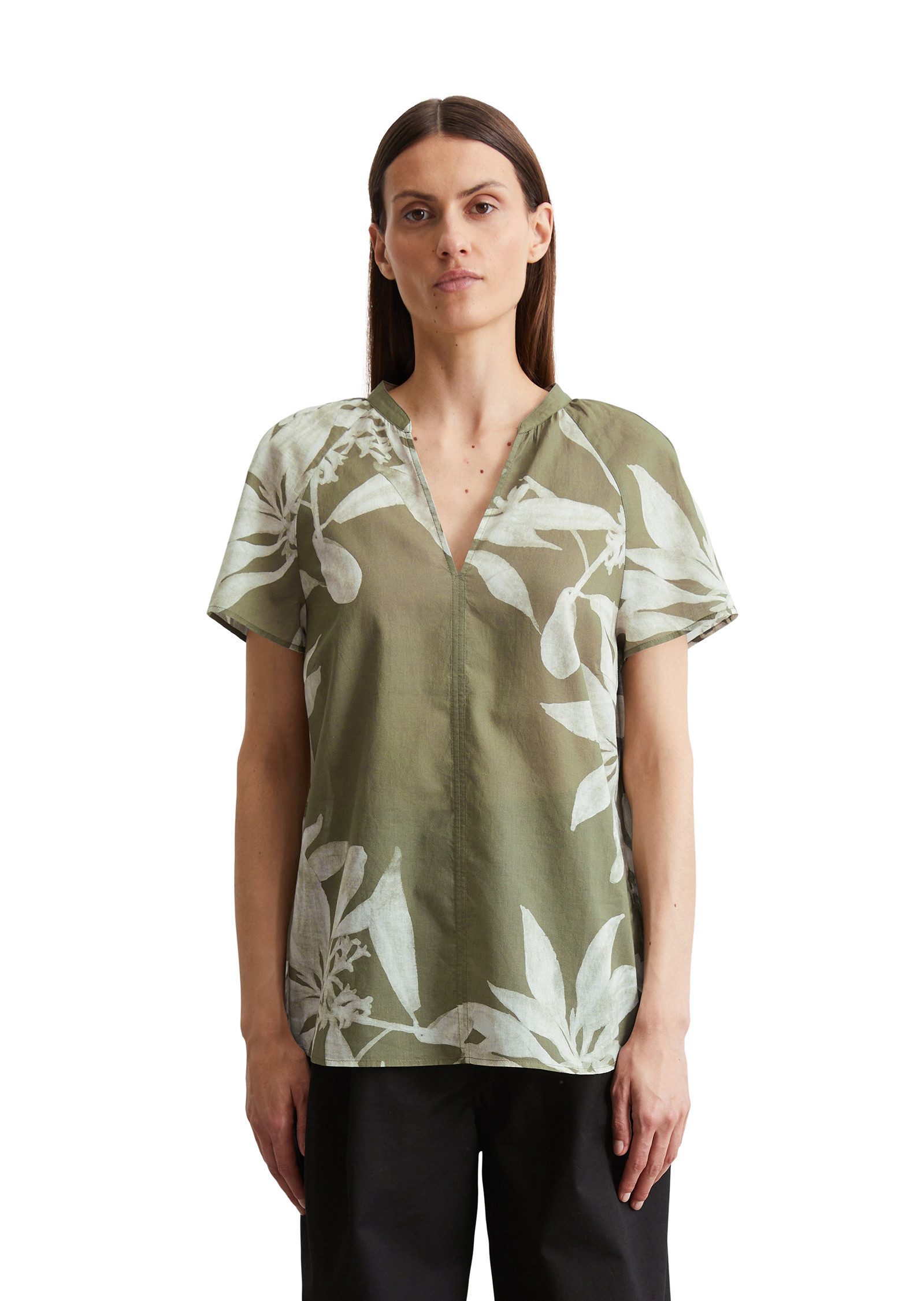 Marc O'Polo Kurzarmbluse aus leichtem Baumwolle-Voile