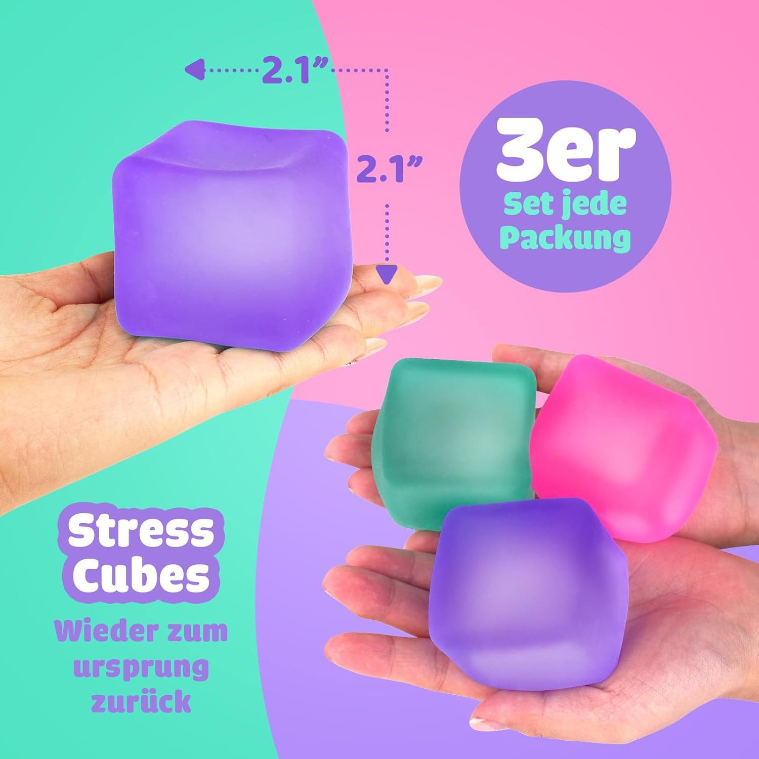 FELIXLEO Spielball 3pcs Sensorik Stressball Anti Stress Spielzeug für Kinder Erwachsene (1-St)