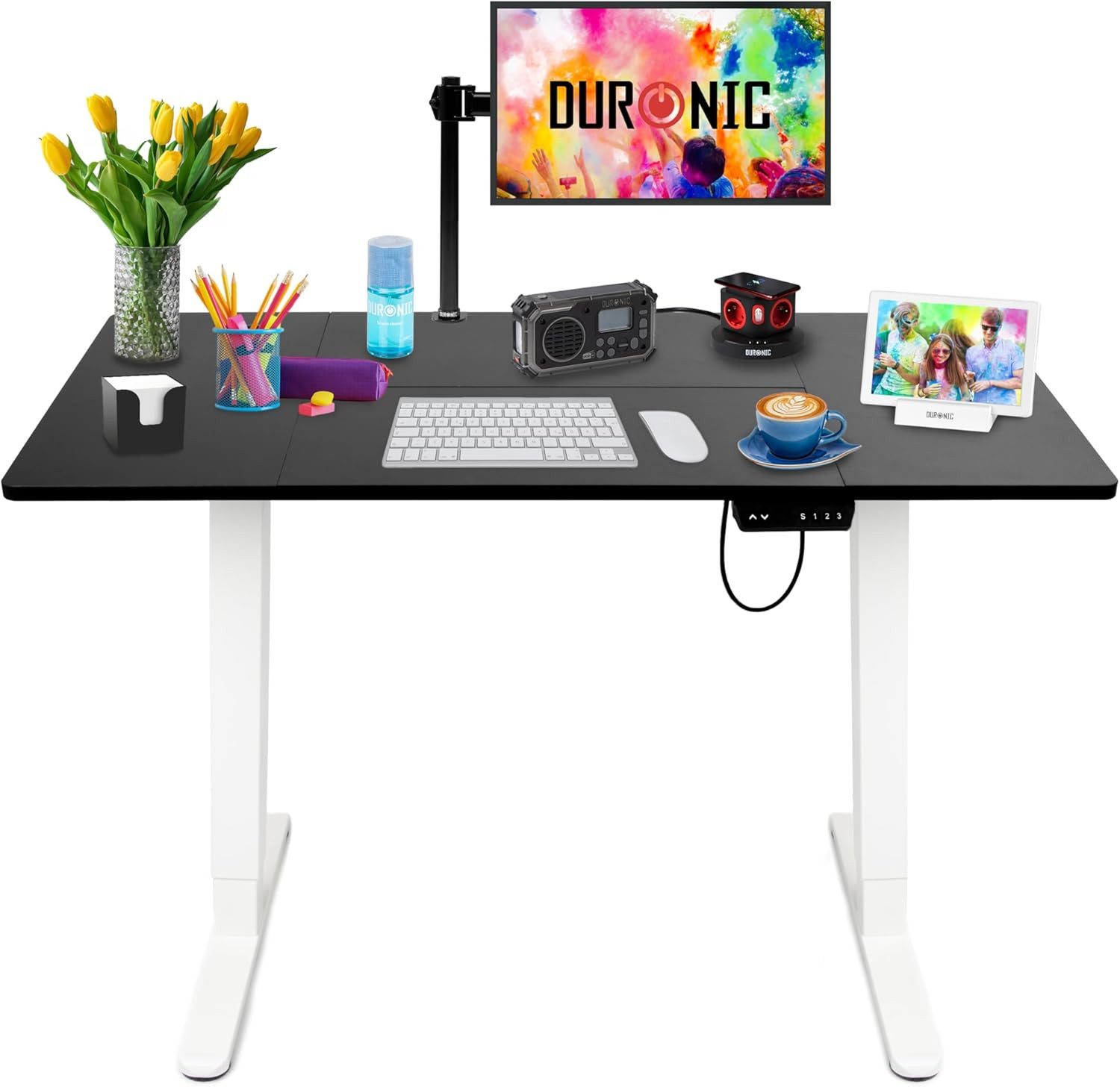 Duronic Schreibtisch, CD120 WK Höhenverstellbarer Schreibtisch, Computertisch für Gaming