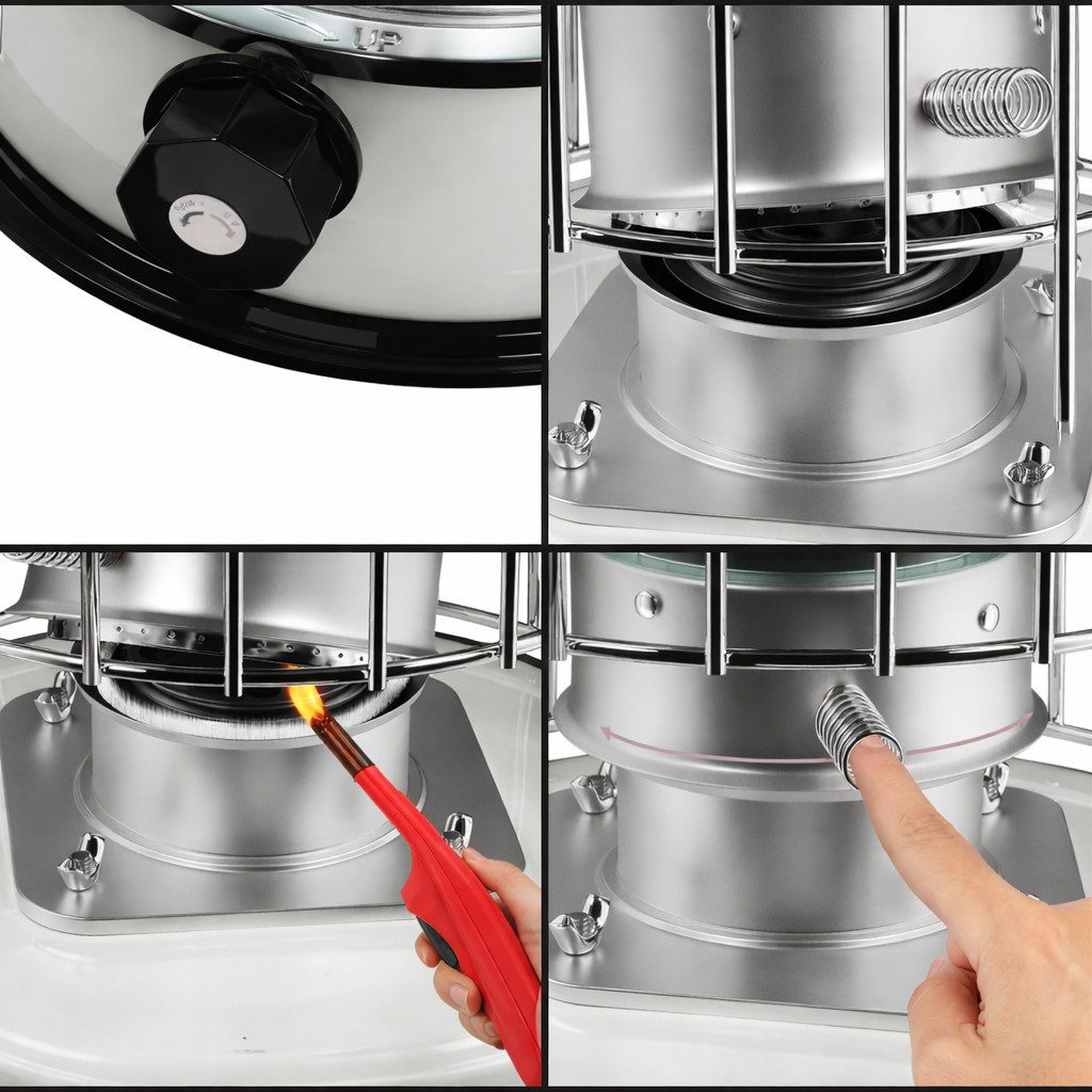 Eurocatch Petroleumheizung Petroleumheizung mit Tragetasche, 2600 W, Mobil, kompakt, ohne Strom nutzbar, mit Tragetasche – Bild 5 von 5