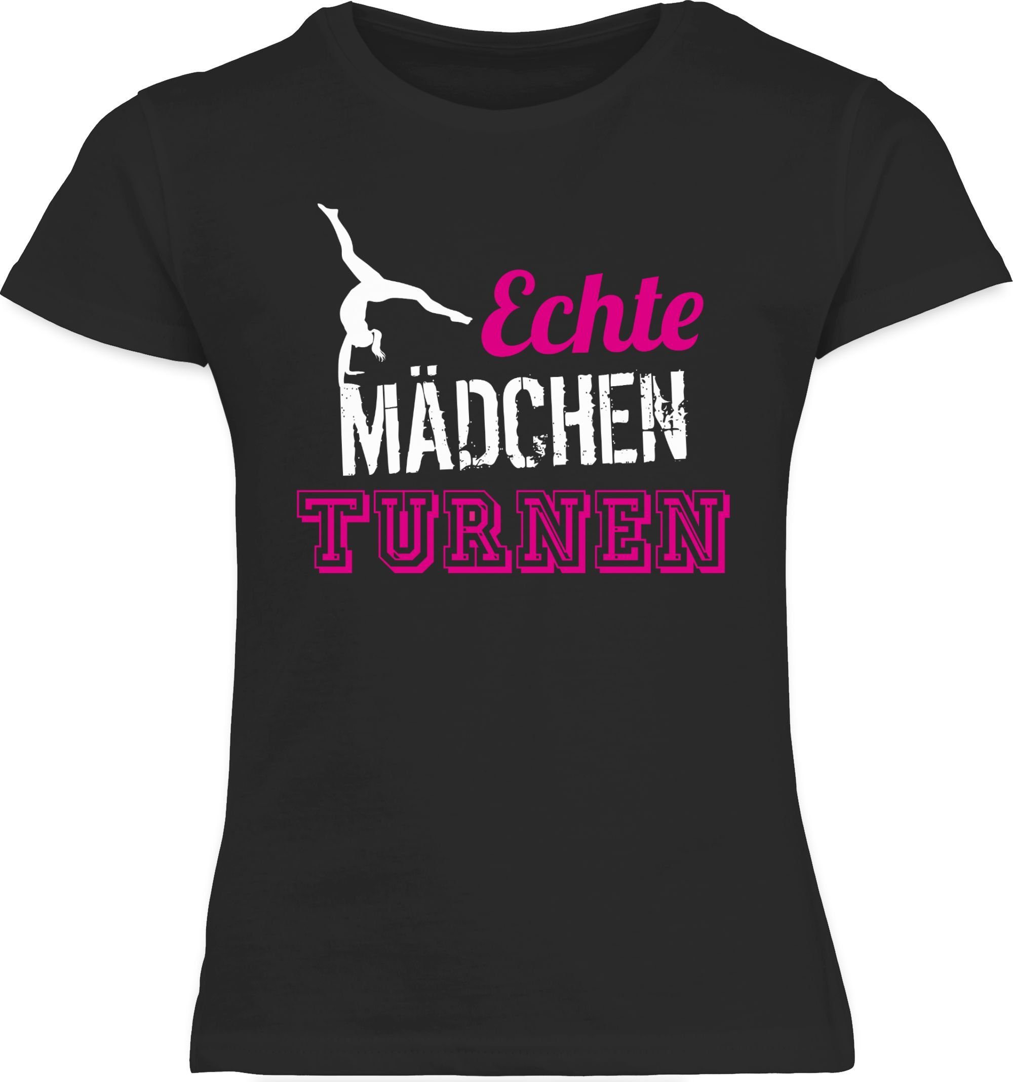 Shirtracer T-Shirt Echte Mädchen turnen I Geschenk Turnerin Kinder Sport Kleidung