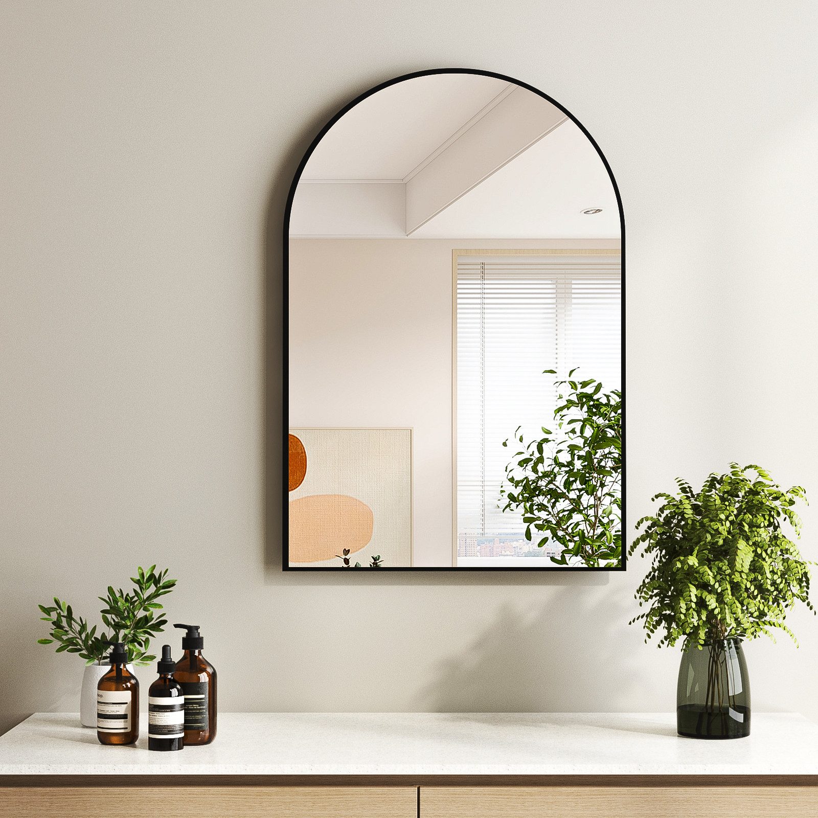 Hopibath Spiegel Rundboegn für Garderobe Flur Schlafzimmer Wohnzimmer Hotel günstig online kaufen