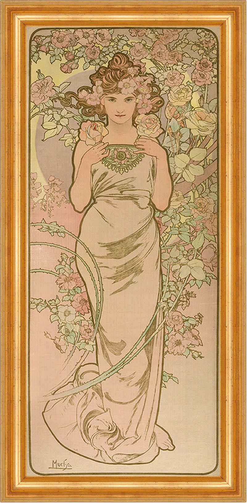 Kunstdruck La Femme Animee en Fleur 1898 Jugendstil Künstler Alfons Mucha Kunst A, (1 St)
