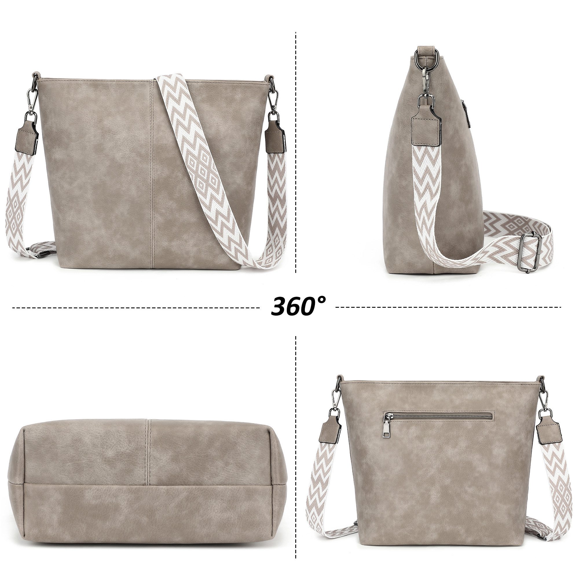 TAN.TOMI Schultertasche Damen Crossbody Bag Henkeltasche Mittel Umhängetasche, Mit Verstellbar Abnehmbar Für Pendeln Reise Campus Sport