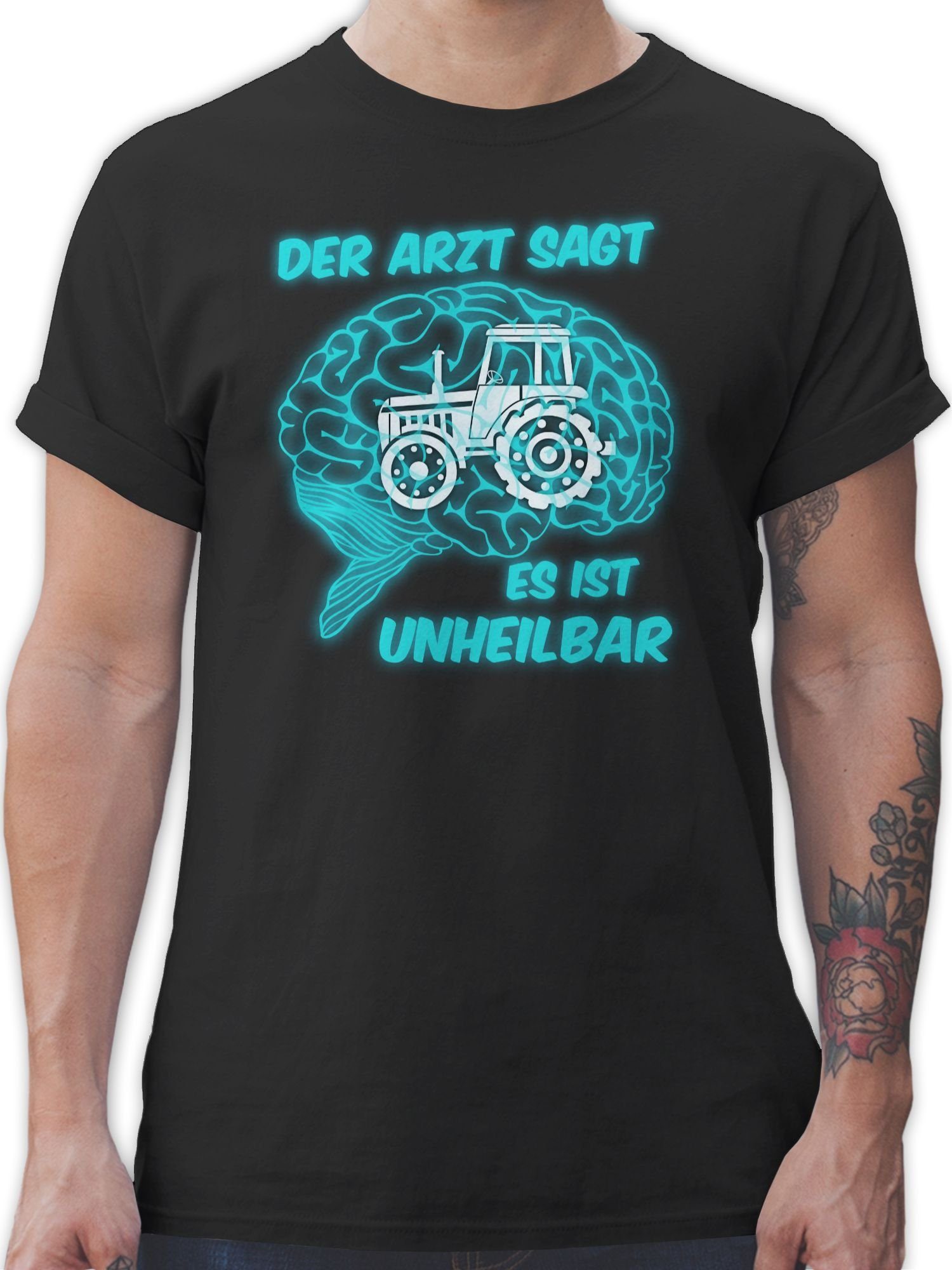 Shirtracer T-Shirt Der Arzt sagt es is unheilbar Traktor Traktor 01 Schwarz