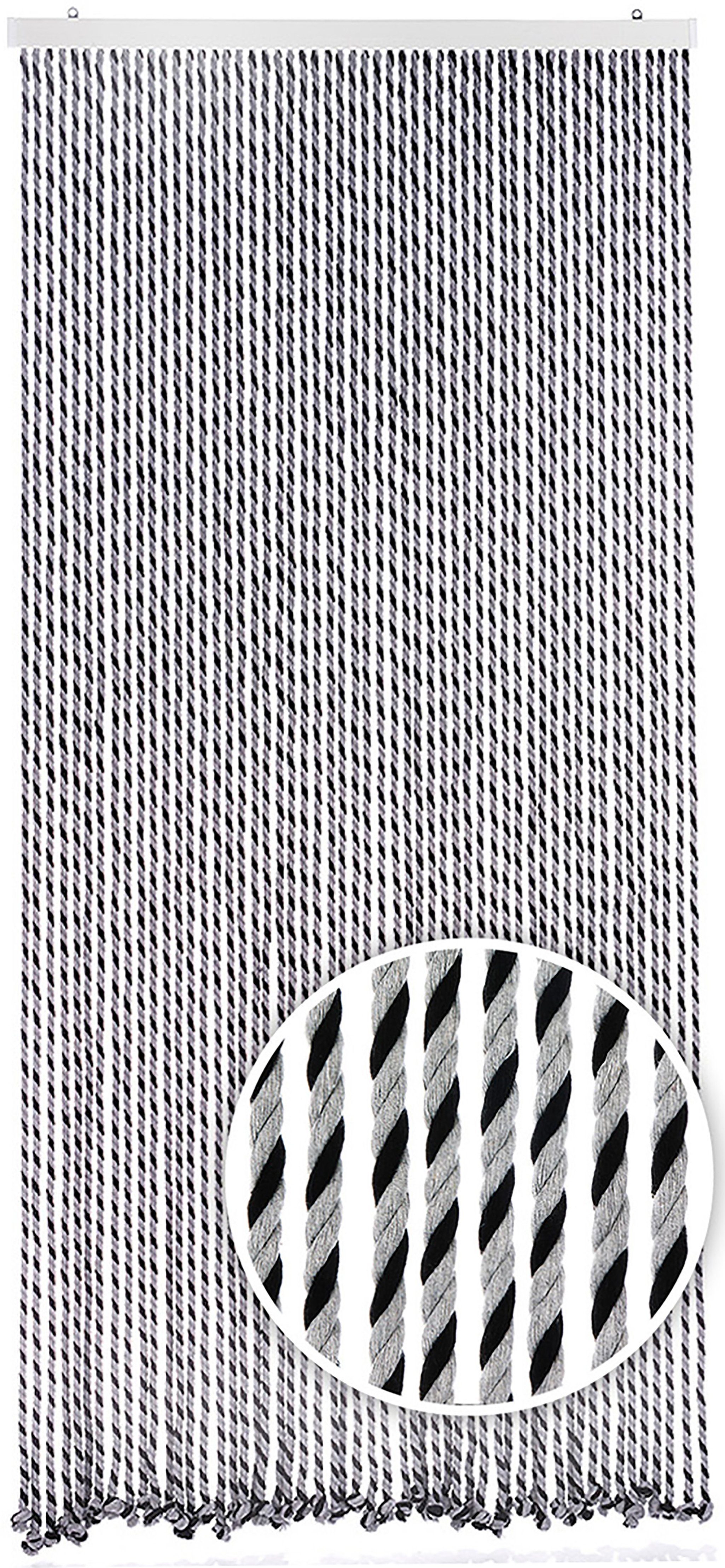 Kobolo Türvorhang Seilvorhang BLACK/GREY 90x185, Ösen günstig online kaufen