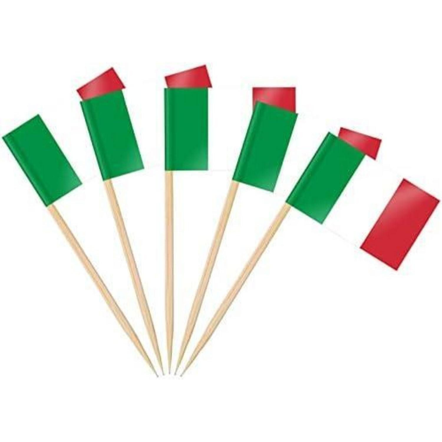 LuxusKollektion Zahnstocherspender Zahnstocher Italien Flaggen Italien Zahnstocher Flagge 200 Stück