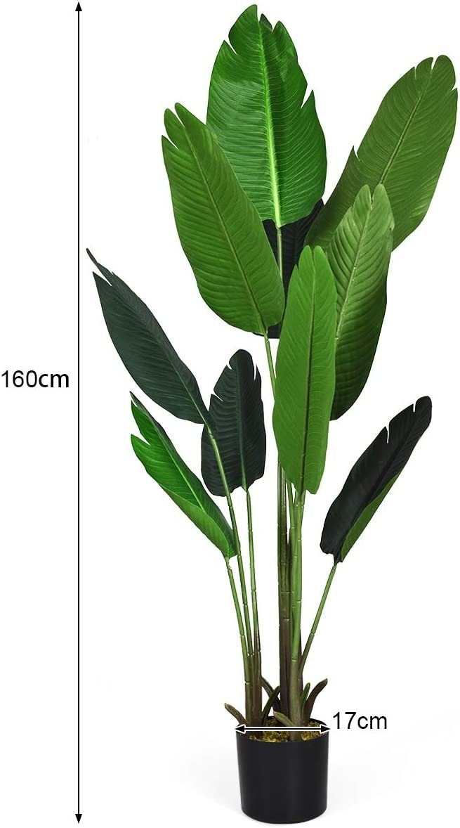 Kunstpflanze Kunstbaum, KOMFOTTEU, Höhe 160 cm, mit Stabilem Topf & 10 Groß günstig online kaufen