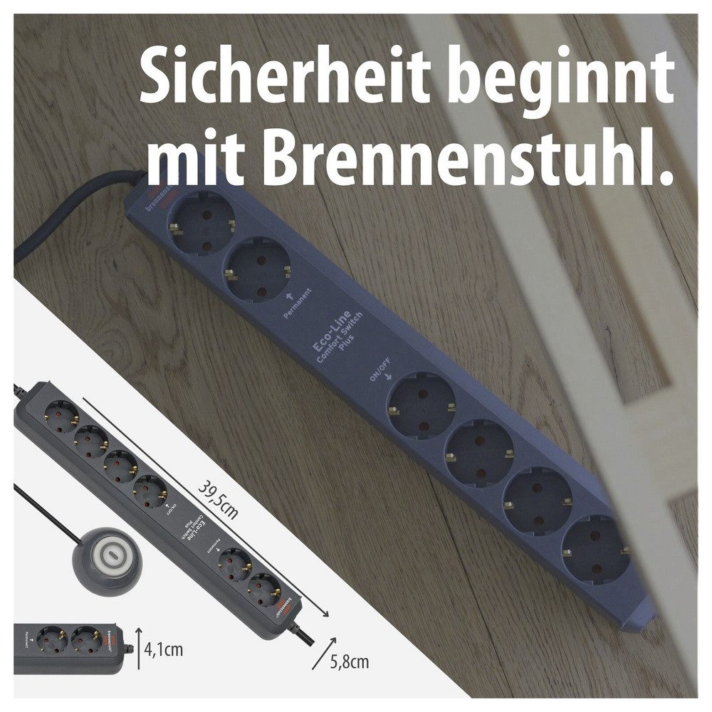 Brennenstuhl Brennenstuhl 1159560516 Steckdosenleiste mit Schalter Anthrazit Schut Steckdosenleiste (Kabellänge 1.50 m) – Bild 5 von 5