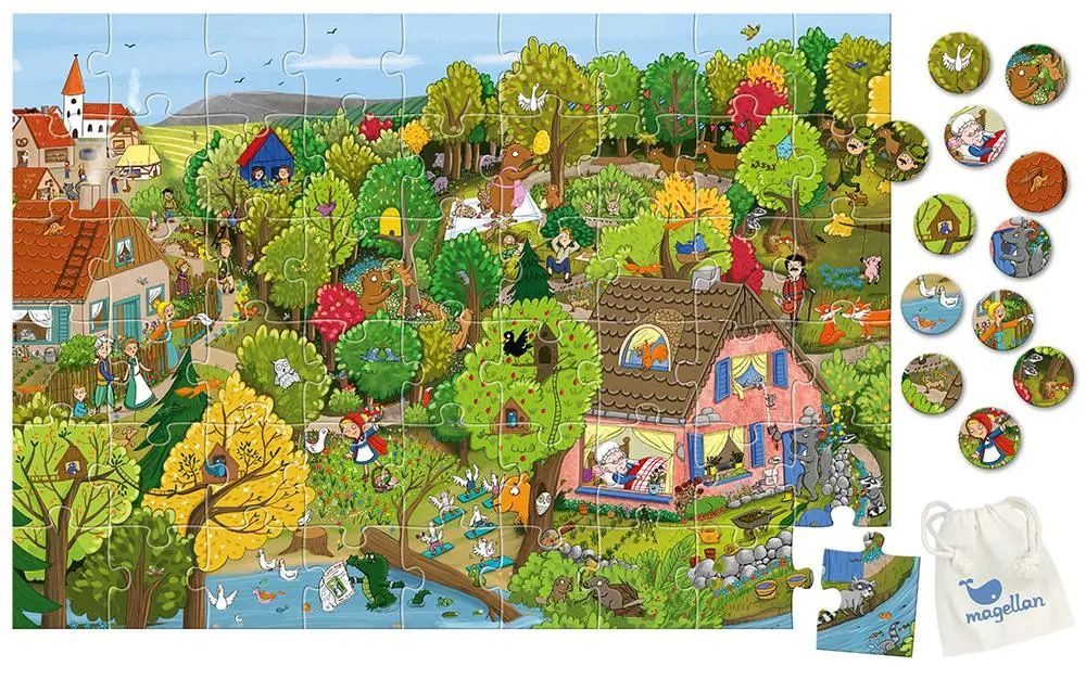 Magellan Puzzle Look and Find - Fairy Tales - Red Riding Hood (Puzzle 54 Teile), 54 Puzzleteile