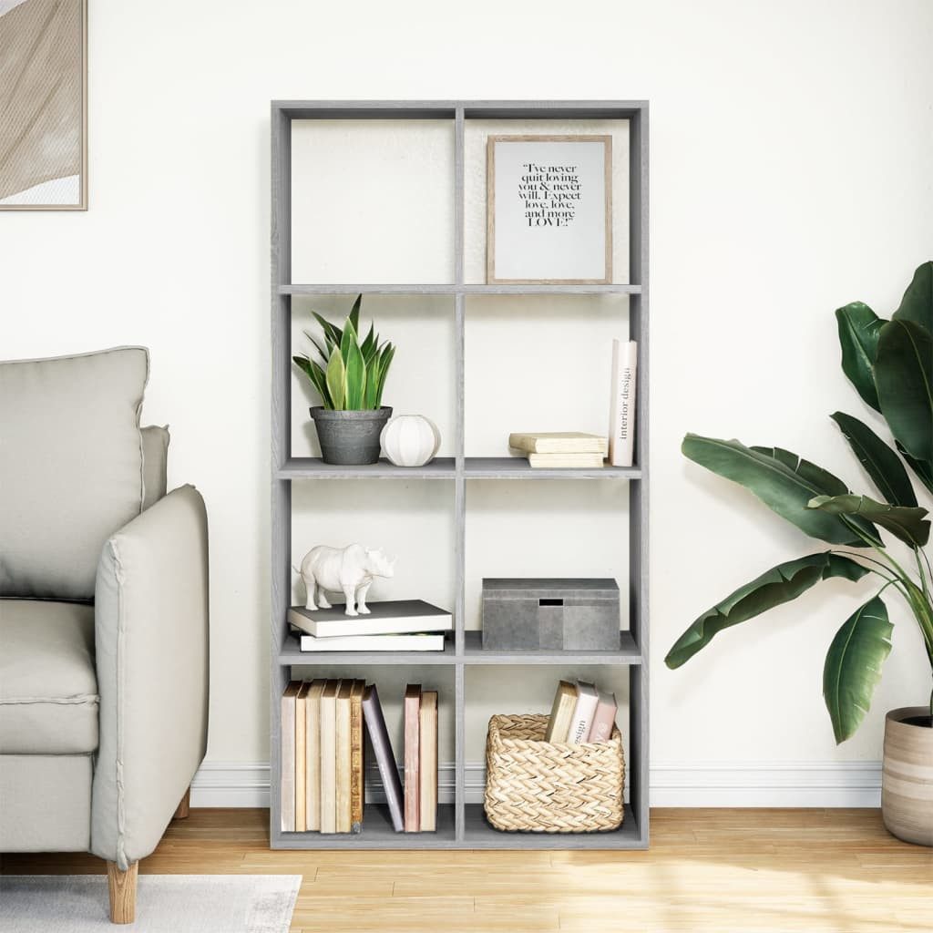 vidaXL Bücherregal Raumteiler-Bücherregal Grau Sonoma 69,5x29x137,5 günstig online kaufen