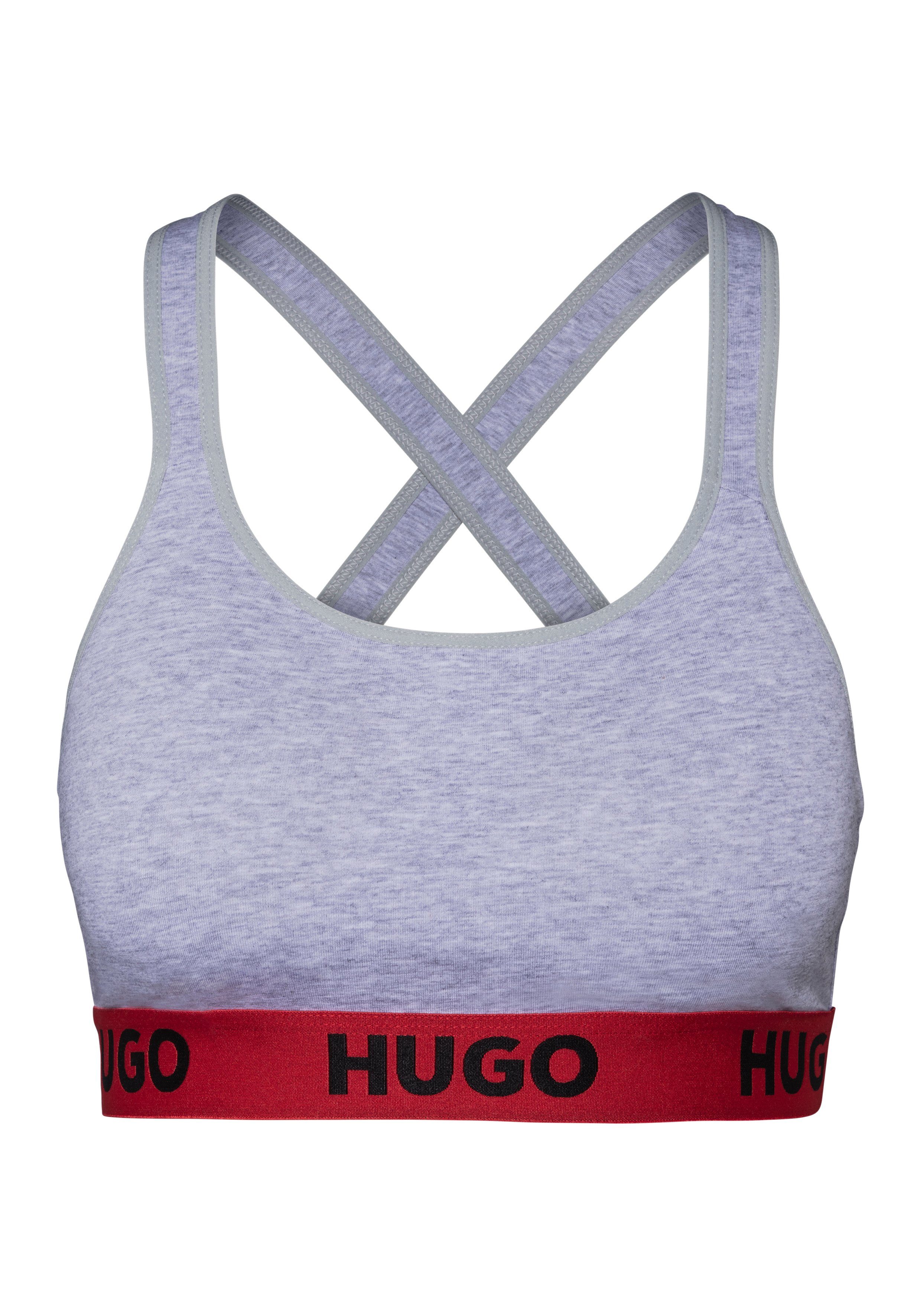 HUGO Bralette-BH BRALETTE PADDED SPOR mit HUGO Logo auf dem Bund Medium-Grey 035