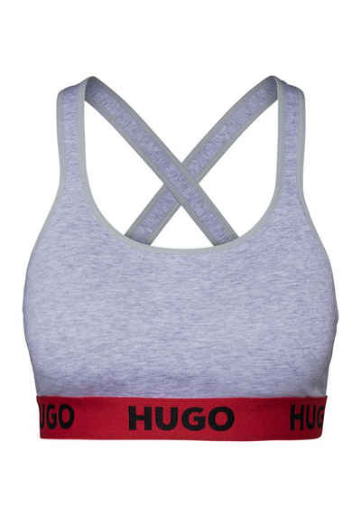 HUGO Bralette-BH BRALETTE PADDED SPOR mit HUGO Logo auf dem Bund