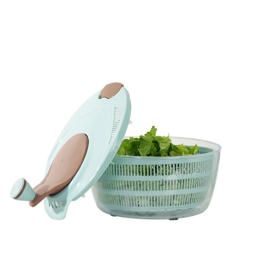 Fivejoy Salatschleuder groß – 4 l Salatschleuder für Gemüsewäsche, Salattrockner mit Abfluss, (Gemüsewaschmaschine Obstabtropfschale Korb – multifunktionaler Küchenhelfer zum Waschen von Obst Gemüsewäsche, 1-tlg)