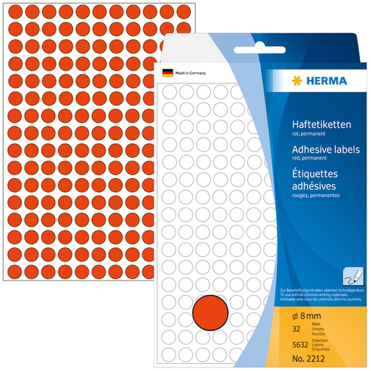 Etiketten Vielzweck-Etiketten 8mm rot VE=5632 Stück (10 Stück)