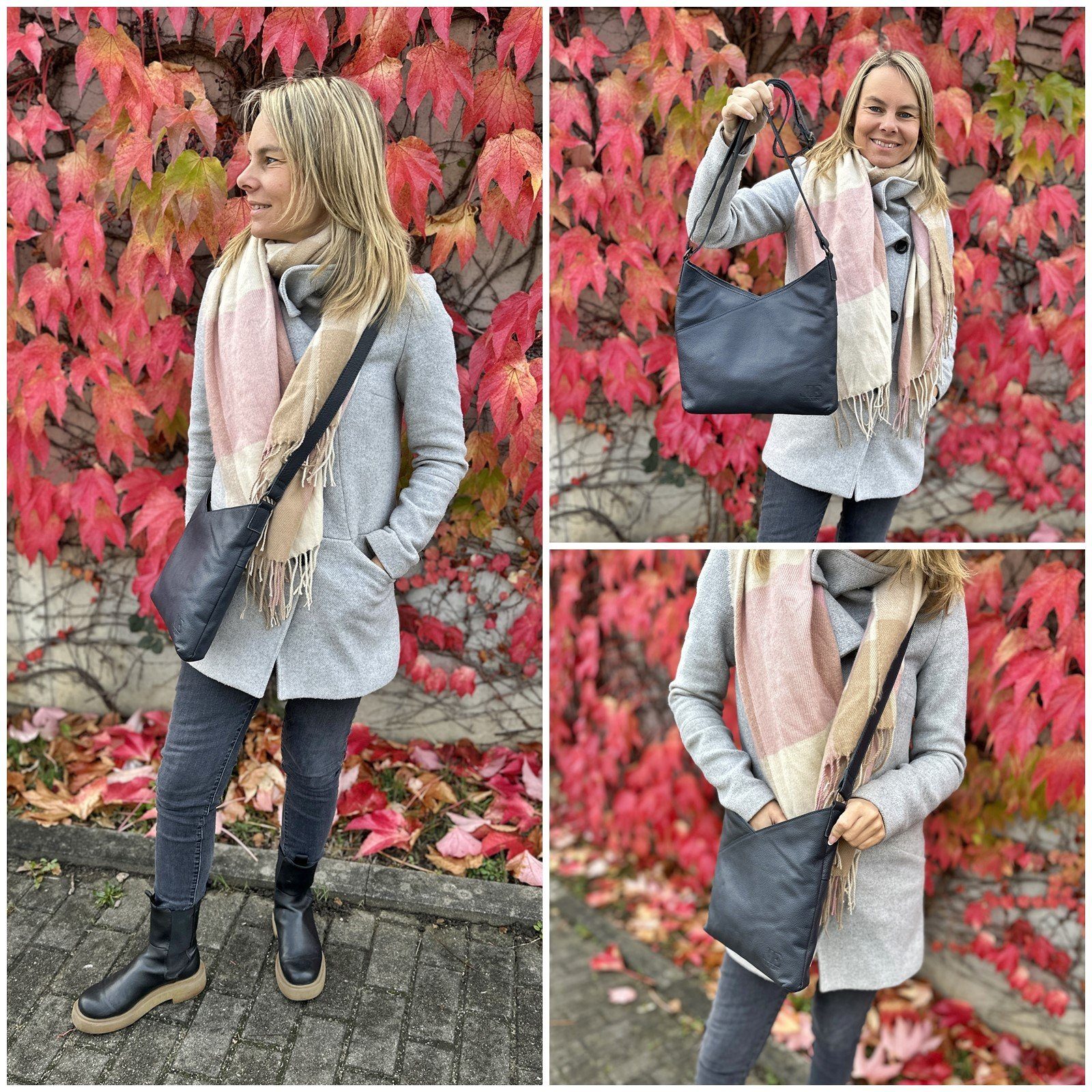 LECONI Umhängetasche Handtasche Ledertasche Damen Schultertasche Shopper Le günstig online kaufen