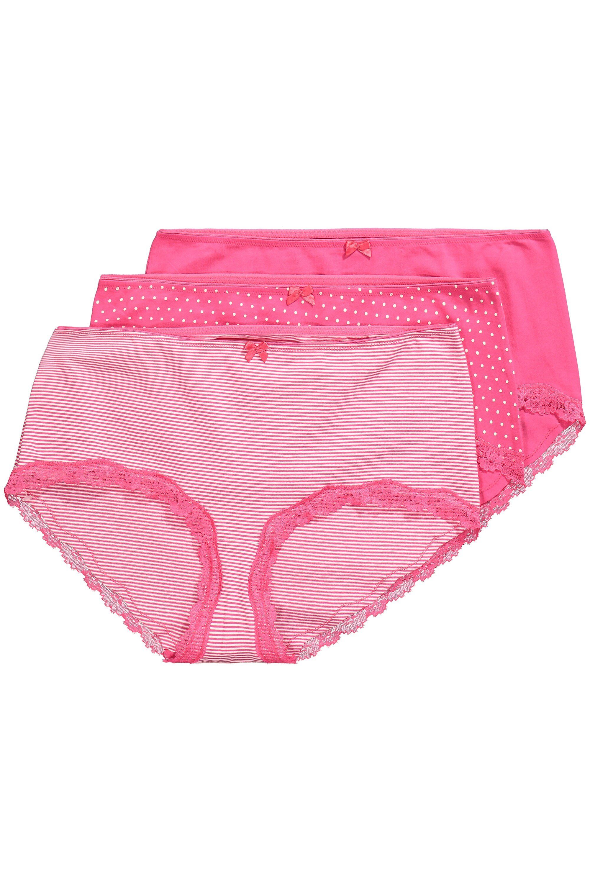 Panty Hipster 3er-Pack Streifen / Punkte / uni