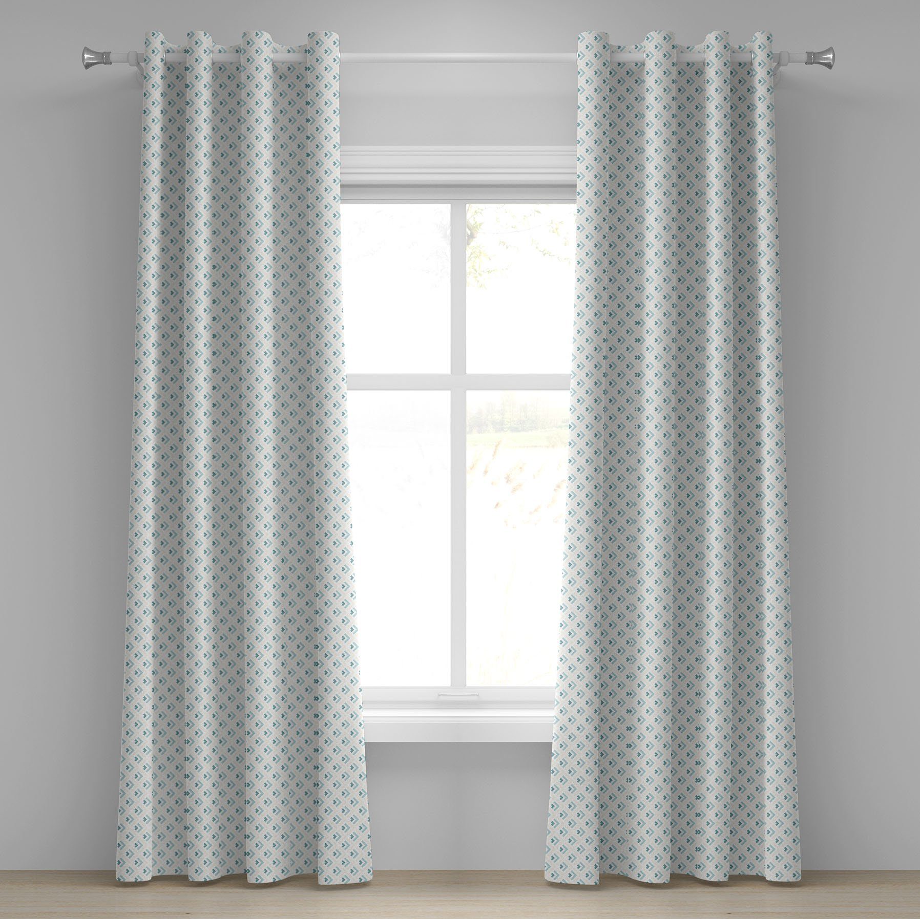 Gardine Dekorative 2-Panel-Fenstervorhänge für Schlafzimmer Wohnzimmer, Abakuhaus, Retro Minimalist Arrows