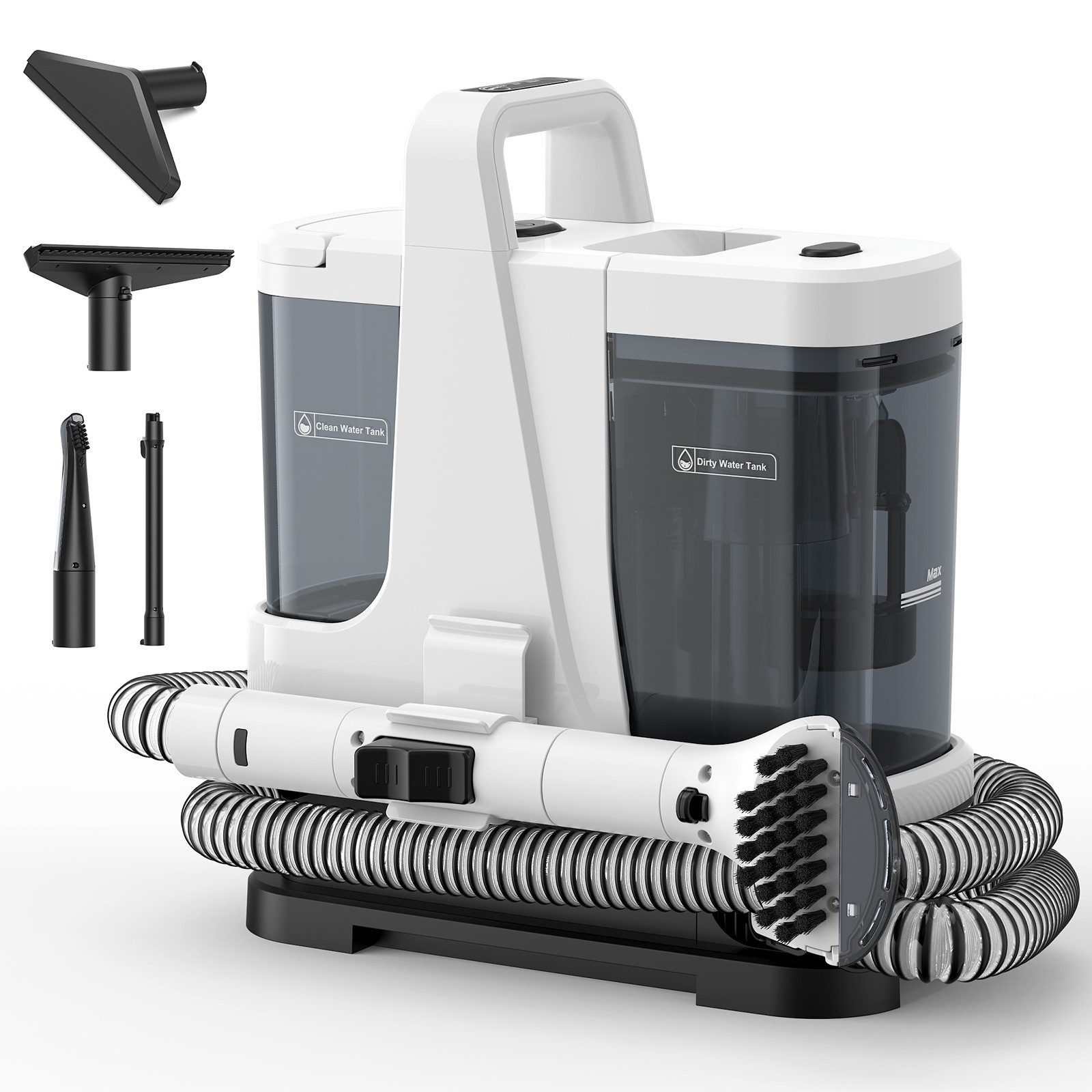 lubluelu Teppichreinigungsgerät V9 mit Dampffunktion Teppichreiniger Polsterreiniger 13.000PA 3-in-1, 1250 W, beutellos, 100°C Dampf, 60°C Heißwasser, Kaltwasser-Funktion, Selbstreinigung