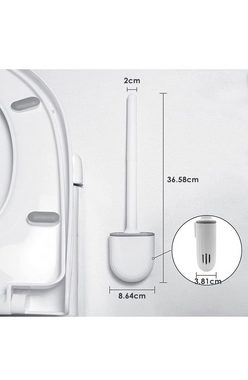Ailiebe Design WC-Reinigungsbürste Toilettenbürste WC-Bürste Silikon 2er Set abnehmbar, (2er Set), Wandmontage ohne Bohren Platzsparend Schnelle Trocknung Weiß