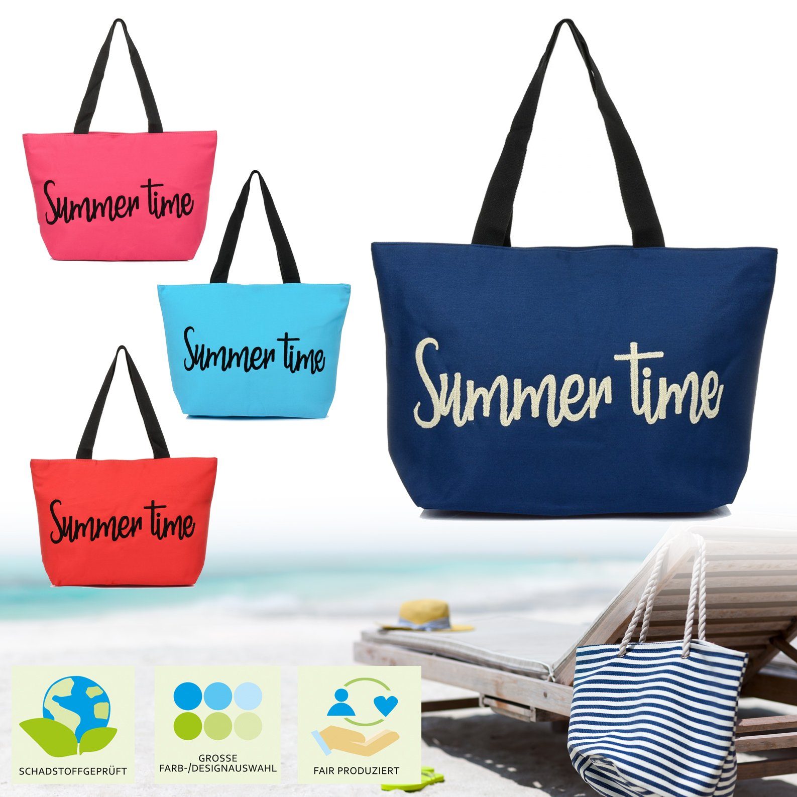 BambiniWelt by Rafael K. Strandtasche Strandtasche mit Reißverschluss Beach günstig online kaufen