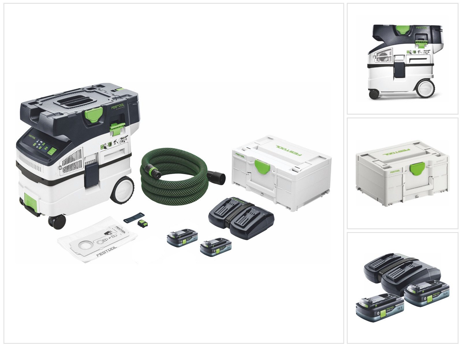 FESTOOL Akku-Handstaubsauger CTMC MIDI Akku Absaugmobil 36 V (2x 18 V) Staubkl. M + 2x Akku 4,0