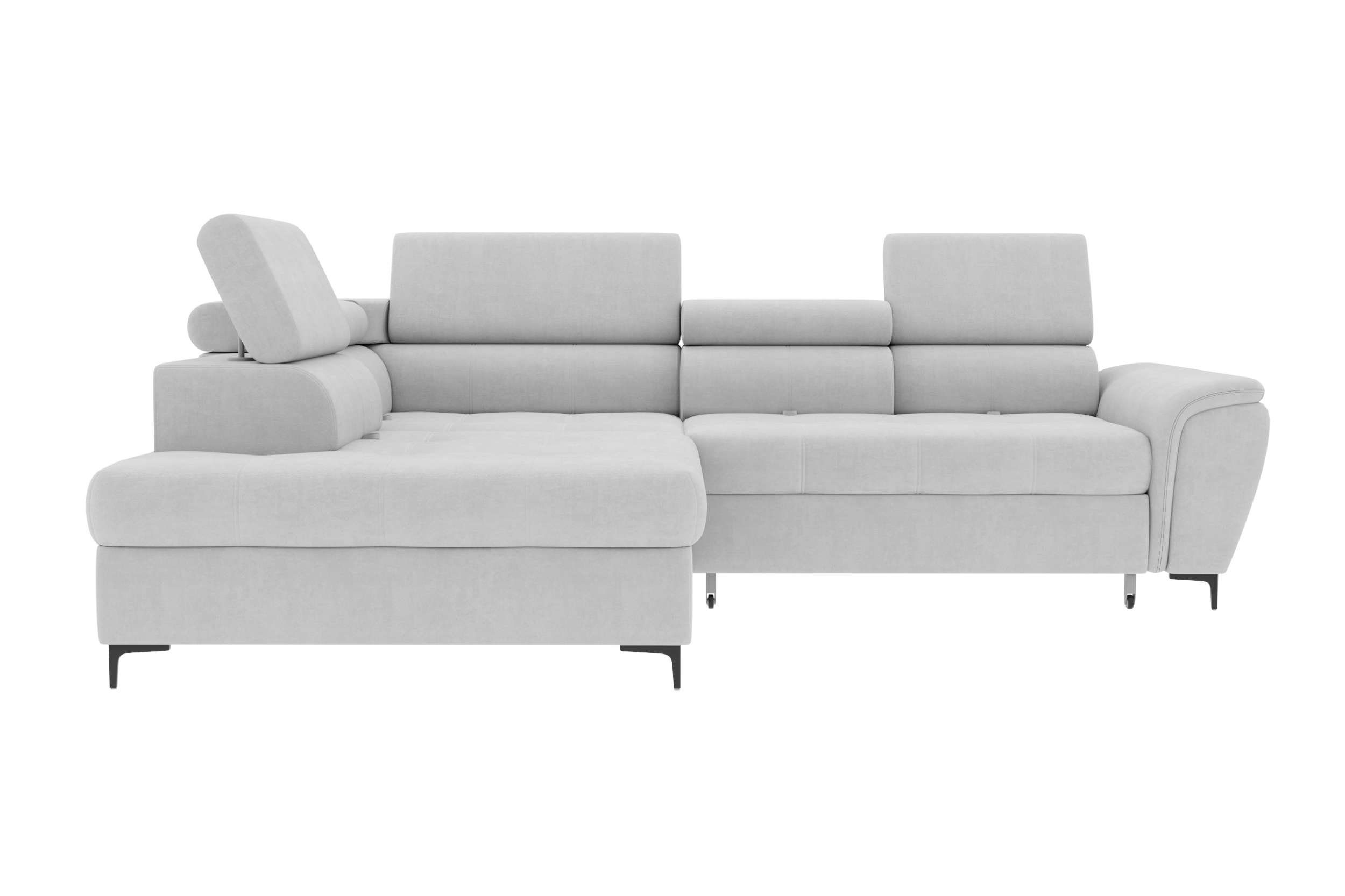 Stylefy Ecksofa Xander, L-Form, Eckcouch, Kopfteil-, links bestellbar, Sitztiefenverstellung Bettkasten, rechts und Bettfunktion Creme wahlweise oder mit mane inklusive und Rückenlehnen