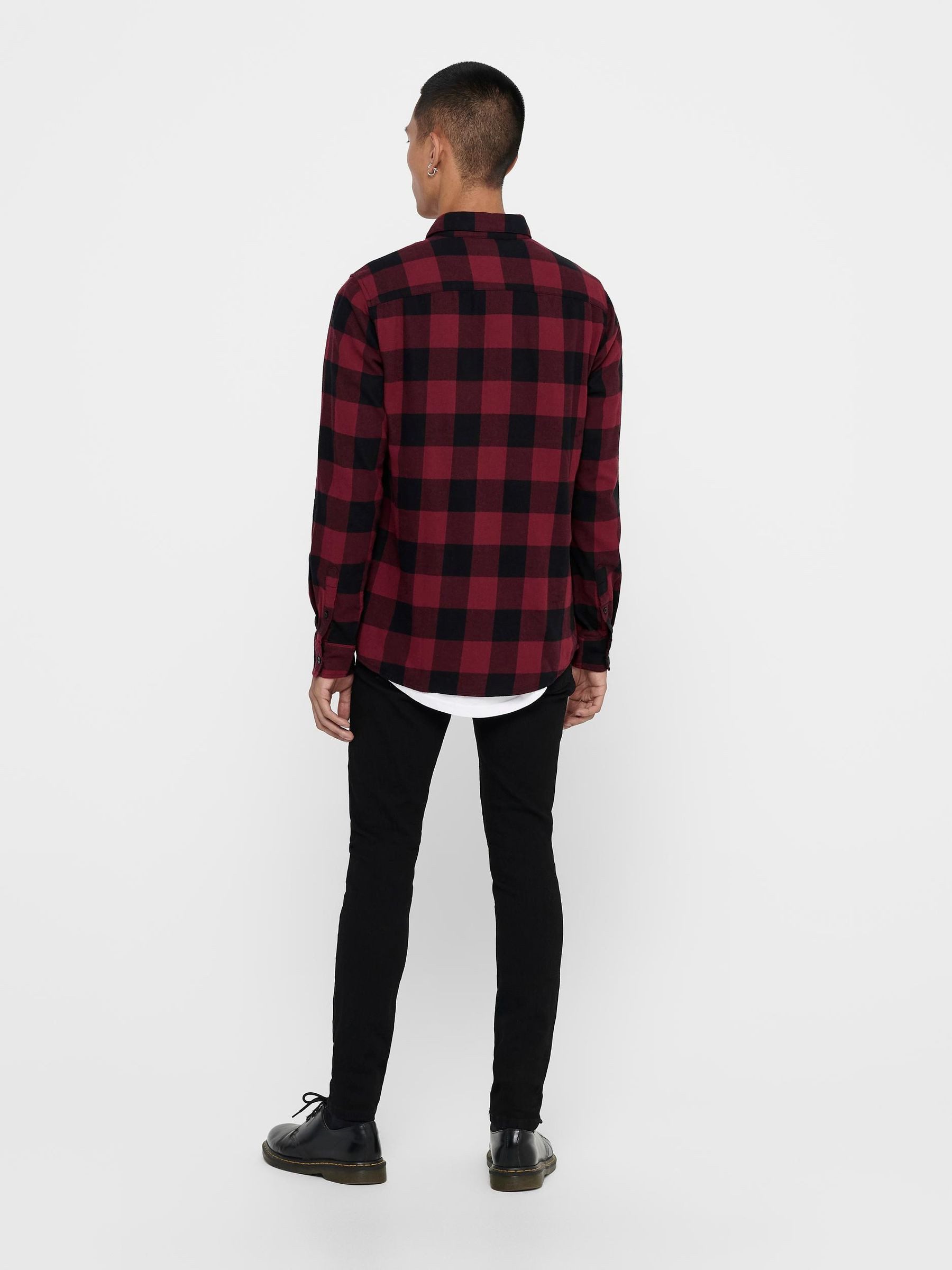 ONLY & SONS Langarmhemd Freizeit Karohemd Holzfäller Kariertes Flanellhemd (1-tlg) ONSGUDMUND LS CHECKED SHIRT NOOS