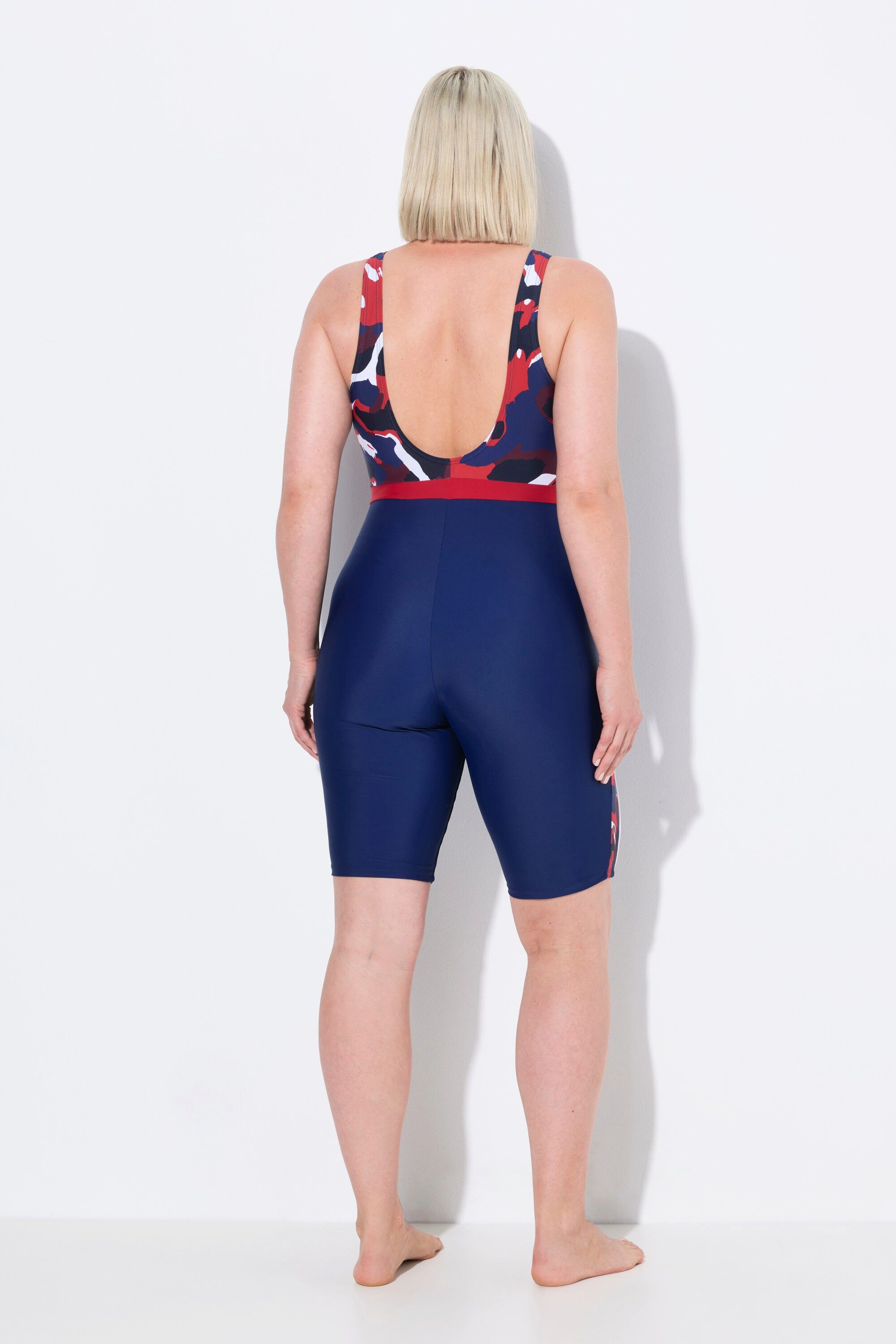 Ulla Popken Badeanzug Badeanzug langes Bein ohne Softcups Zipper
