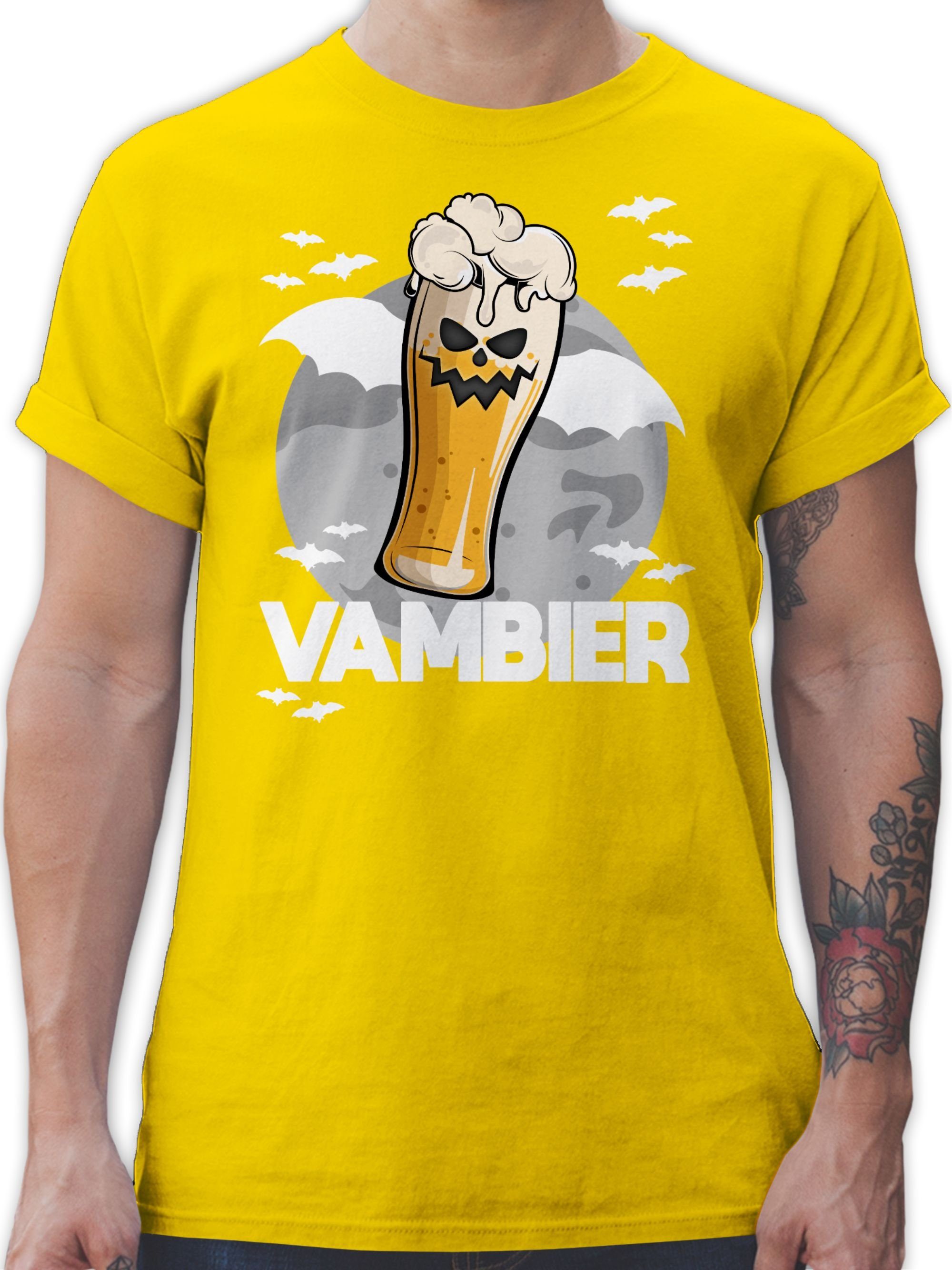 05 Zombie Gelb Geschenk Shirtracer Bier Kostüme Herren Vambier Halloween T-Shirt