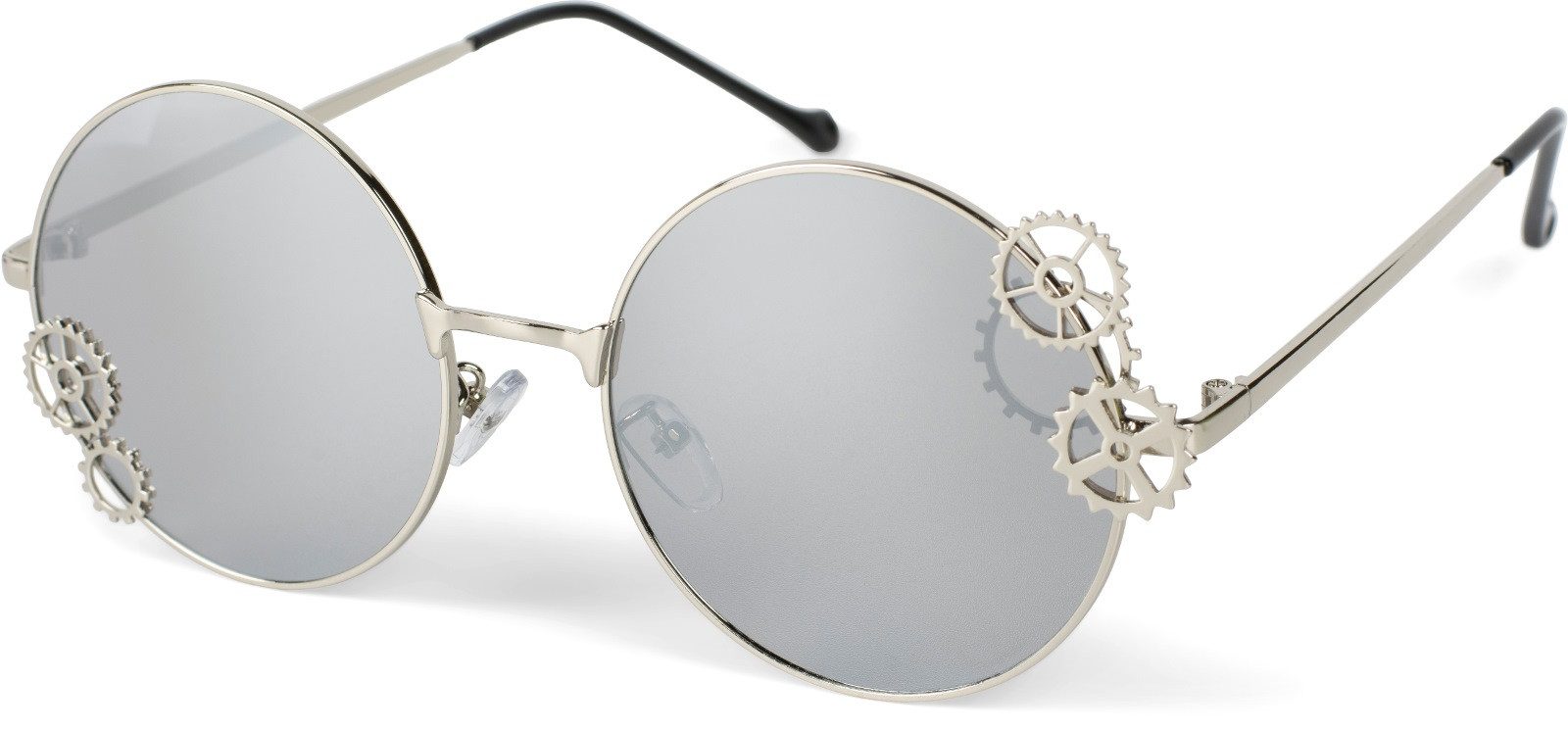 styleBREAKER Sonnenbrille Runde Sonnenbrille mit Zahnrad Applikation (1-St) Gradient