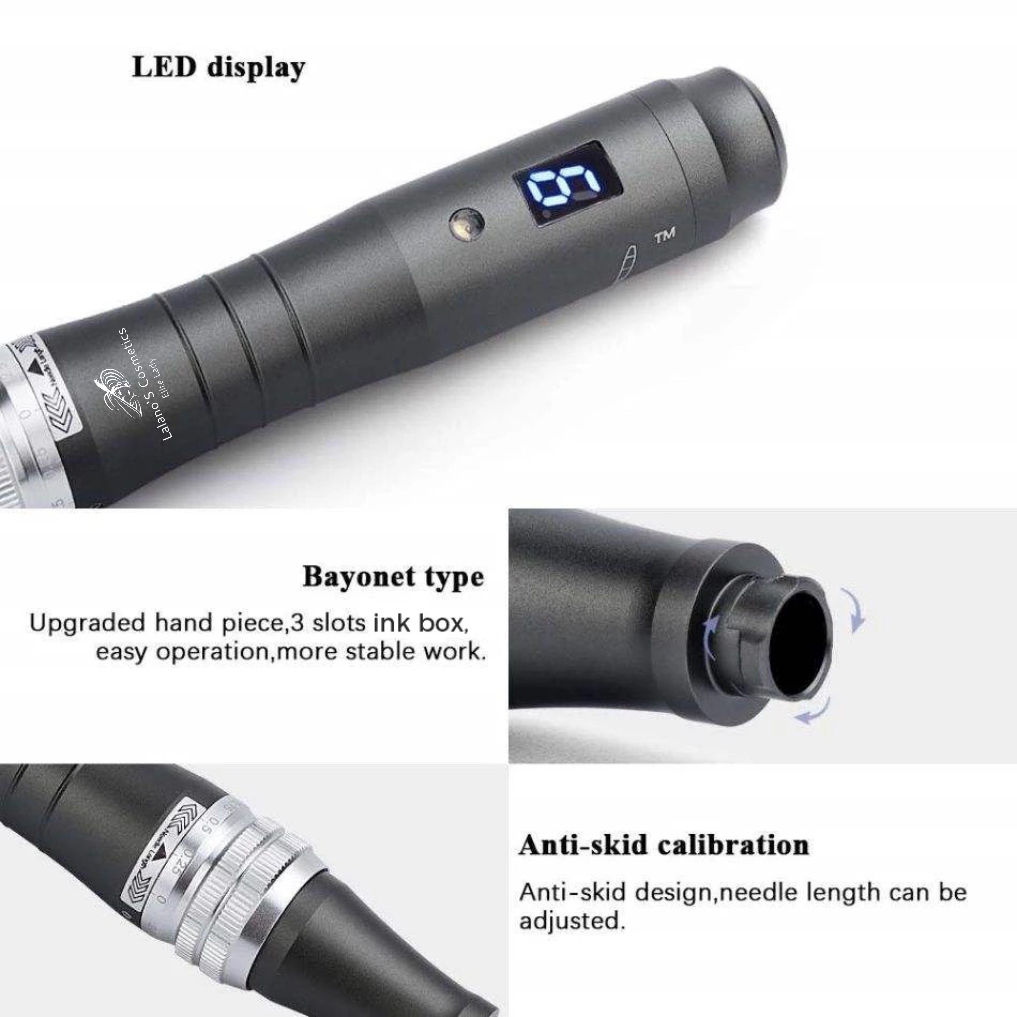 Lalano`S Cosmetics Micro-Needling Doktor needle pen, Kosmetikbehandlungsgerät, Mitesserentferner, Porenreiniger, Anti-Aging-Gerät, Akne Behandlung, Mikrodermabrasionsgerät, Derma Pen