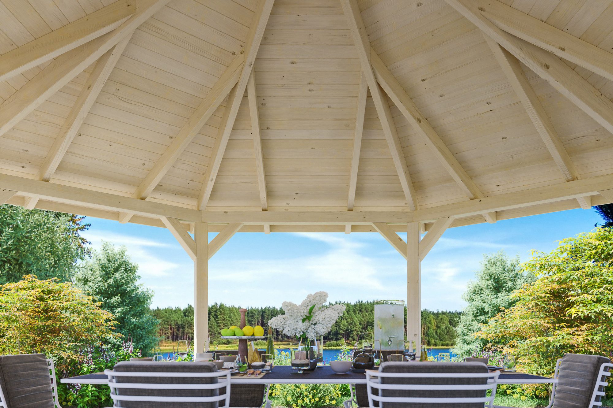 Skanholz Holzpavillon Nice 4, Leimholz, 546 x 546 cm