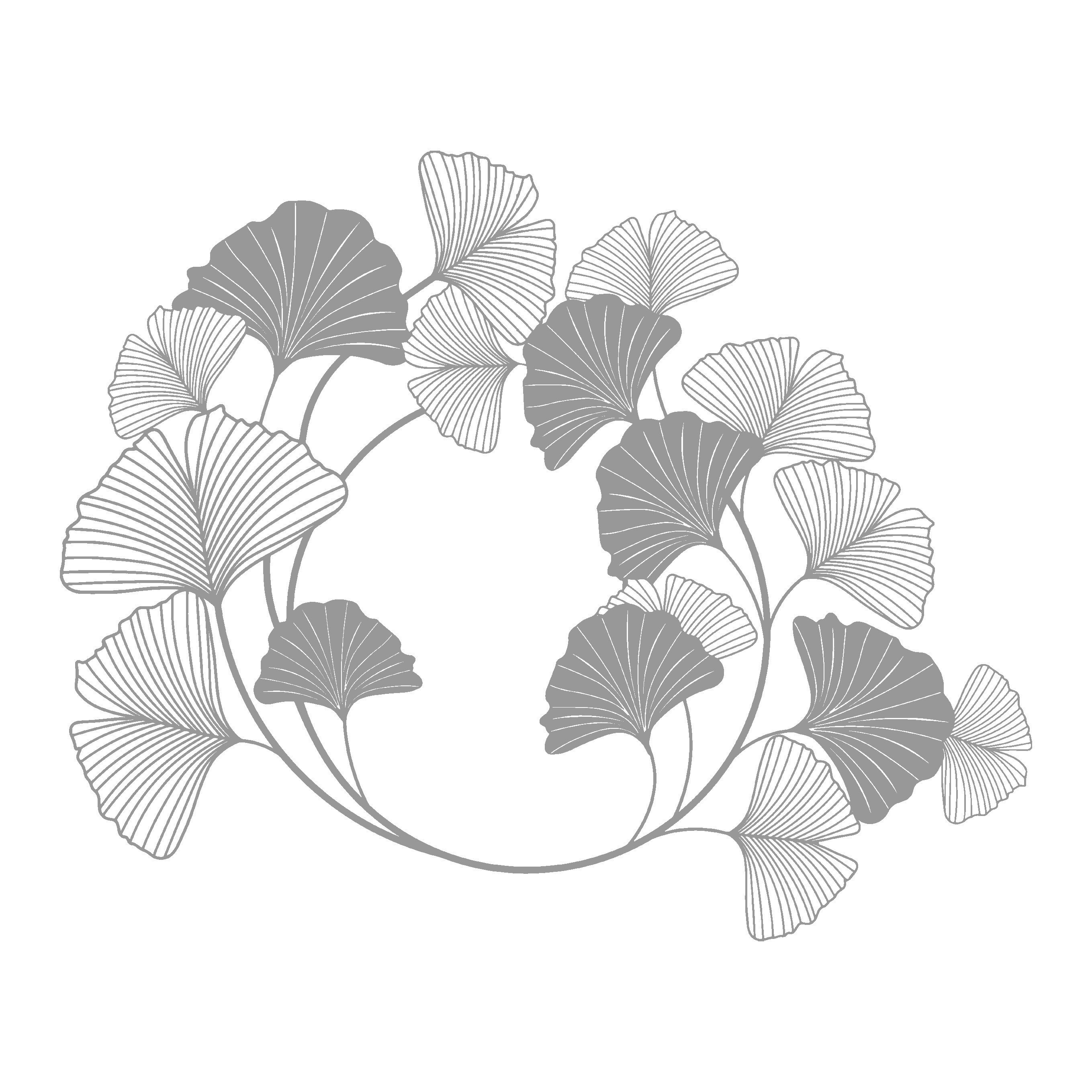 Jumpeak Wanddekoobjekt Dreidimensionaler Ginkgo biloba Metall günstig online kaufen