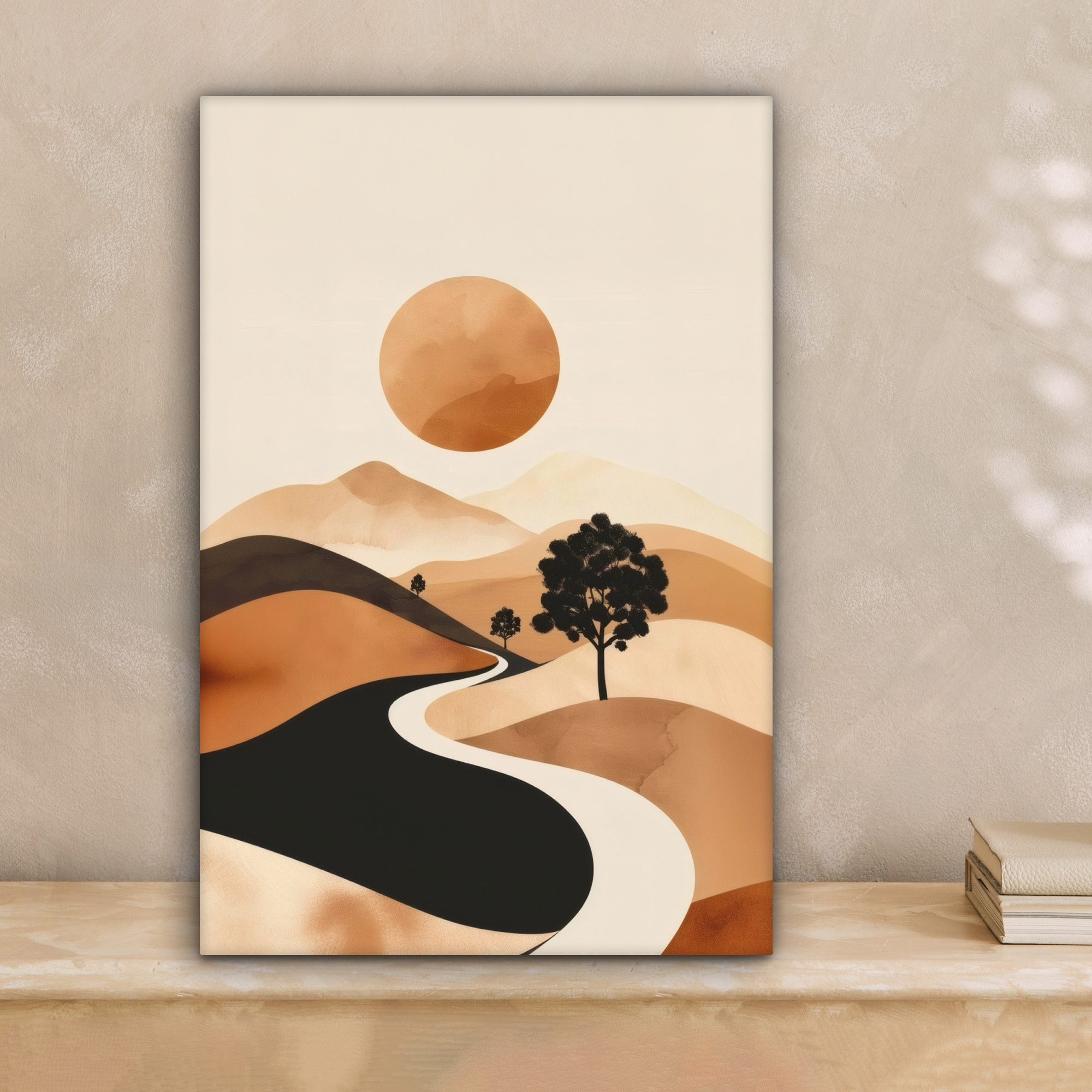 OneMillionCanvasses® Leinwandbild Sonne - Hügel - Baum - Abstrakt, Fotodruc günstig online kaufen