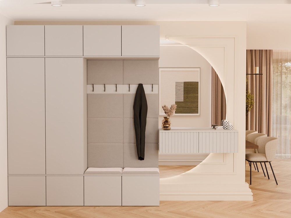 Raumhirsch Furniture Schuhschrank Garderobenschrank für Flur und Eingangsbereich (Kleiderschrank sowie Schuhschrank im SET) verschiedene Farben