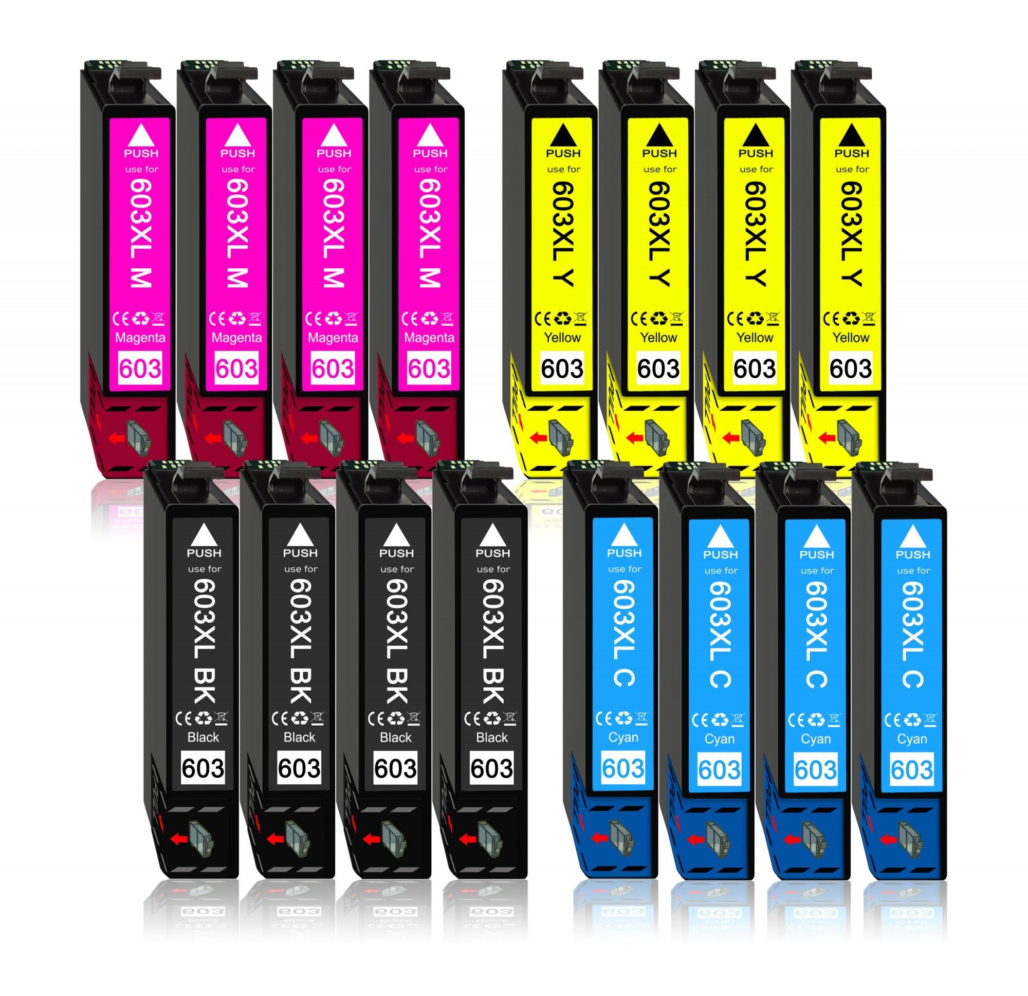 16er Sparpack ersetzt Epson 603XL (603) Druckerpatronen im Multipack Tintenpatrone
