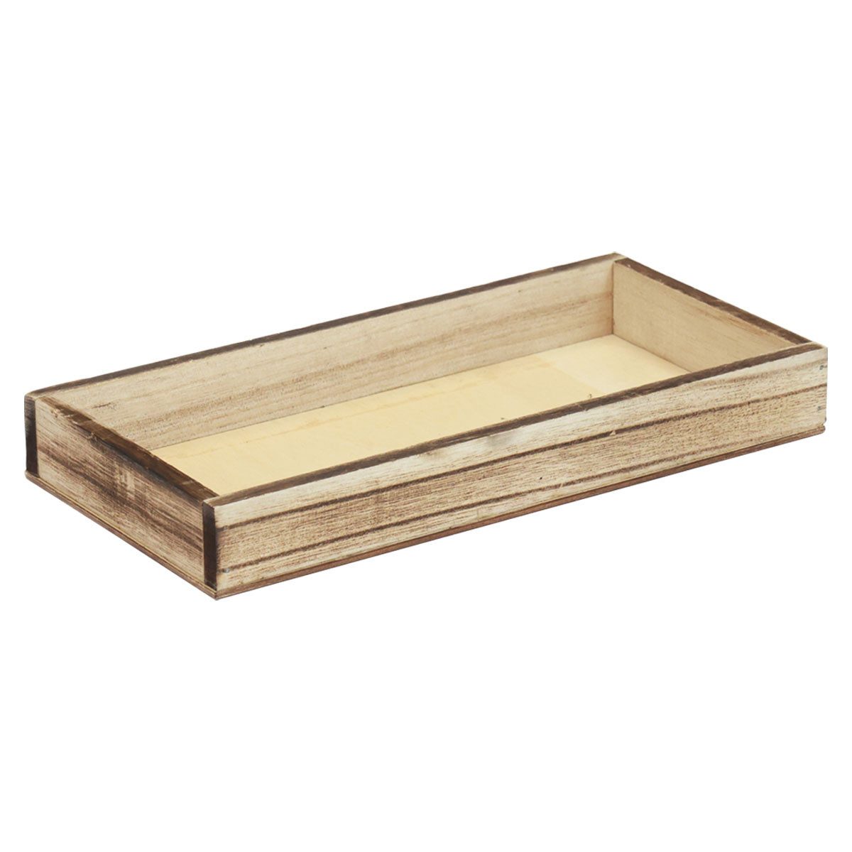 Florists Products Dekokorb Geflammtes Holztablett für rustikale Tischdekoration und