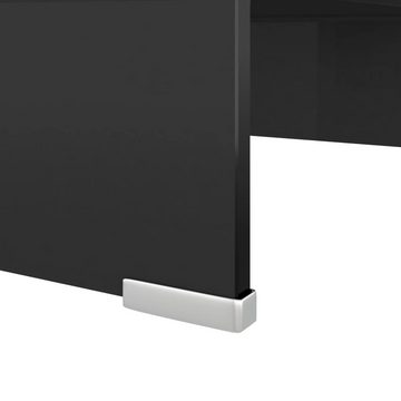 furnicato TV-Schrank TV-Tisch/Bildschirmerhöhung Glas Schwarz 40x25x11 cm