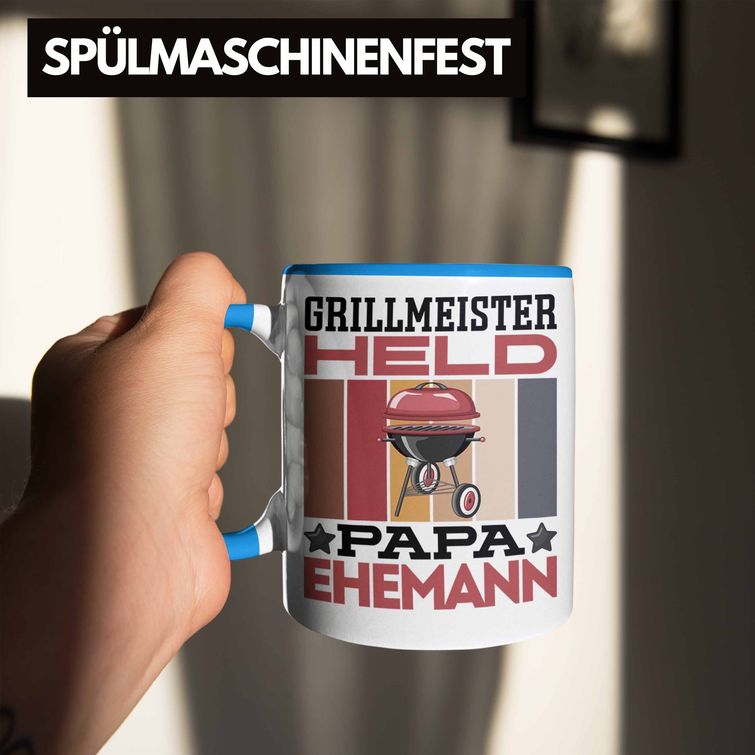 "Grillmeister Ehemann" Tasse Papa Papa Trendation Blau Geschenkidee Held Geschenk Vate Tasse