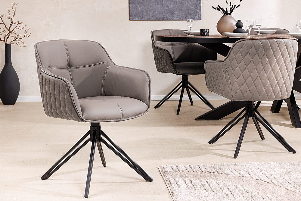 riess-ambiente Polsterstuhl EUPHORIA taupe / schwarz günstig online kaufen