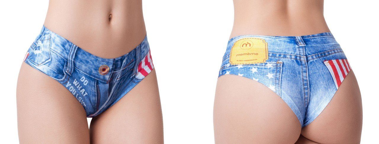 Memème Brasilslip MemèMe Jeans American Flag Slip M Hotpants-Optik