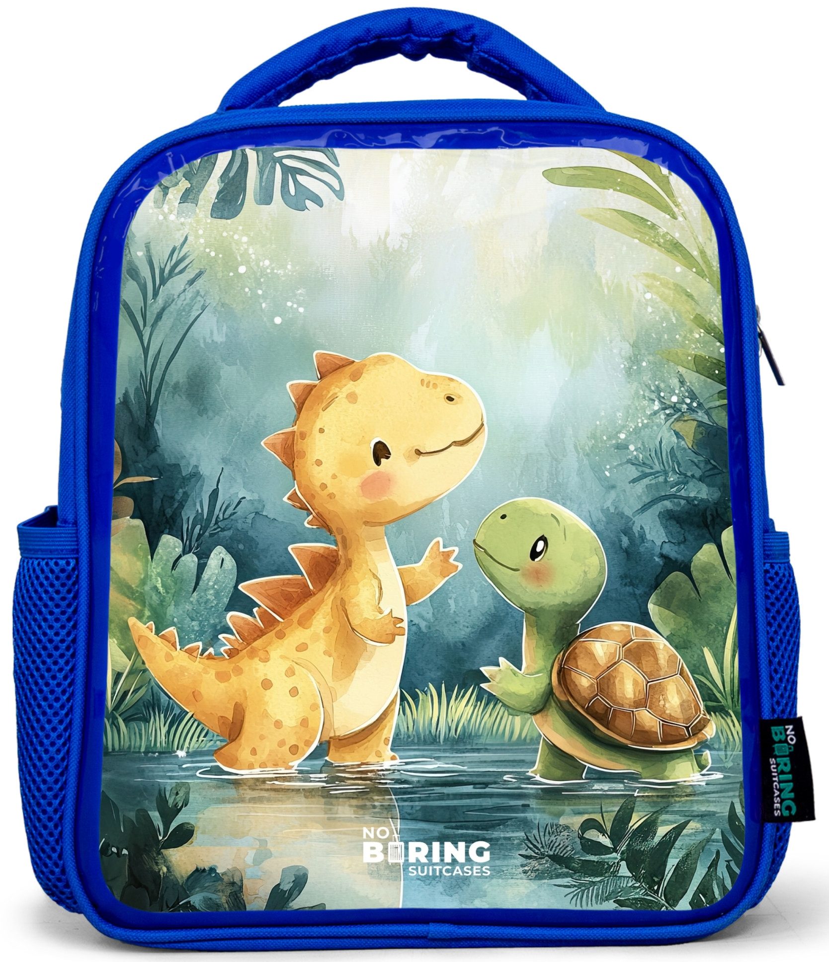 Rucksack Blau - Dino - Schildkröte - Dschungel